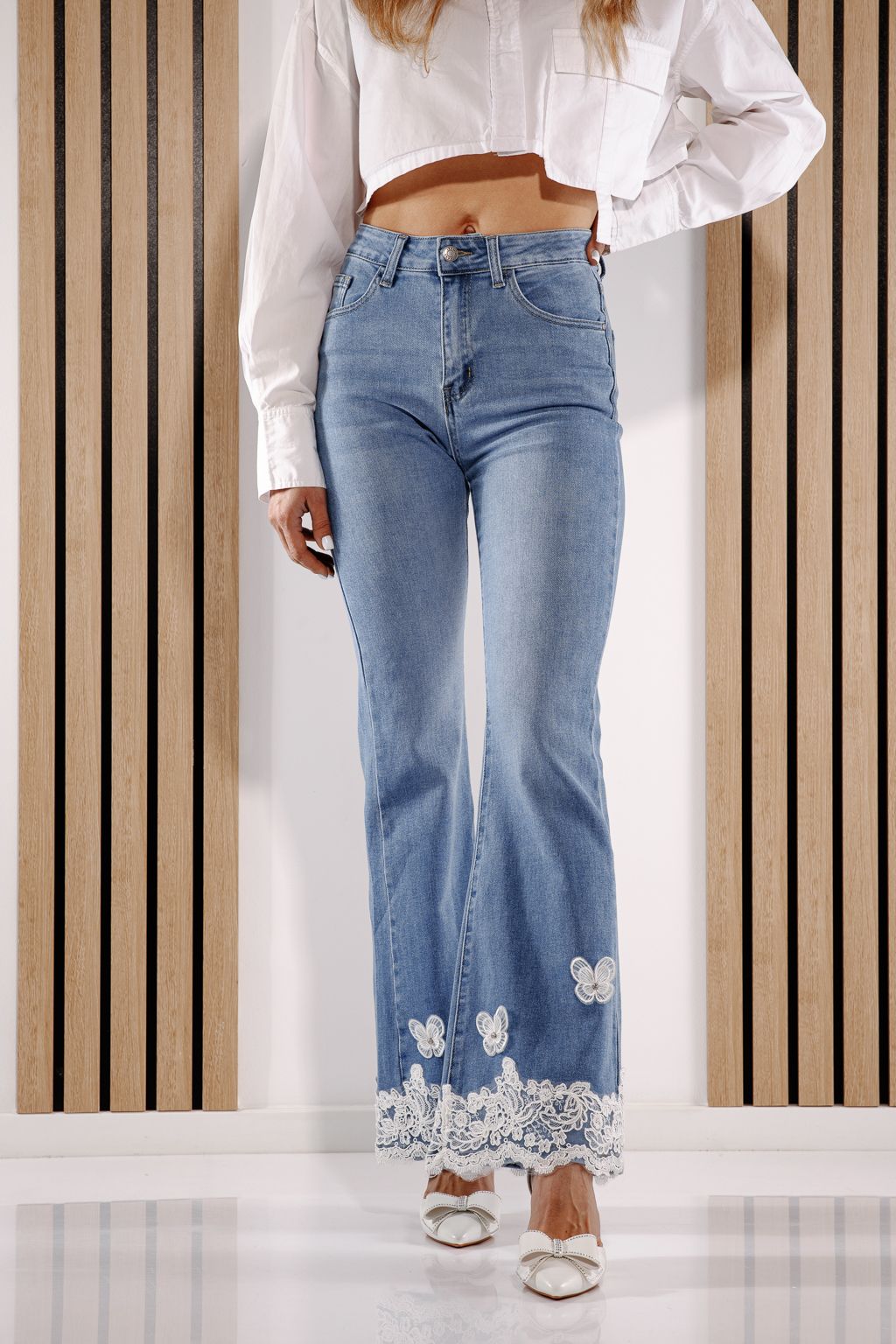 Blugi Evazati Dama Ayane Albastri #A1375