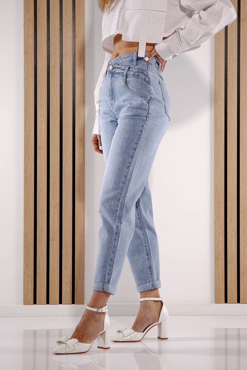 Blugi Baggy Fit Dama  Nadia Albastri #A1379