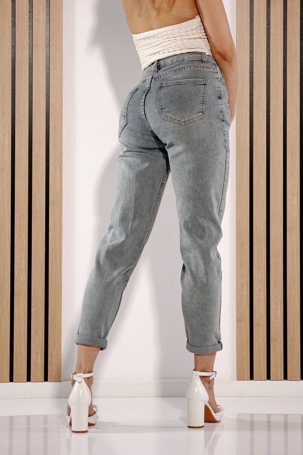 Blugi Baggy Fit Dama Olga Albastri #A1381