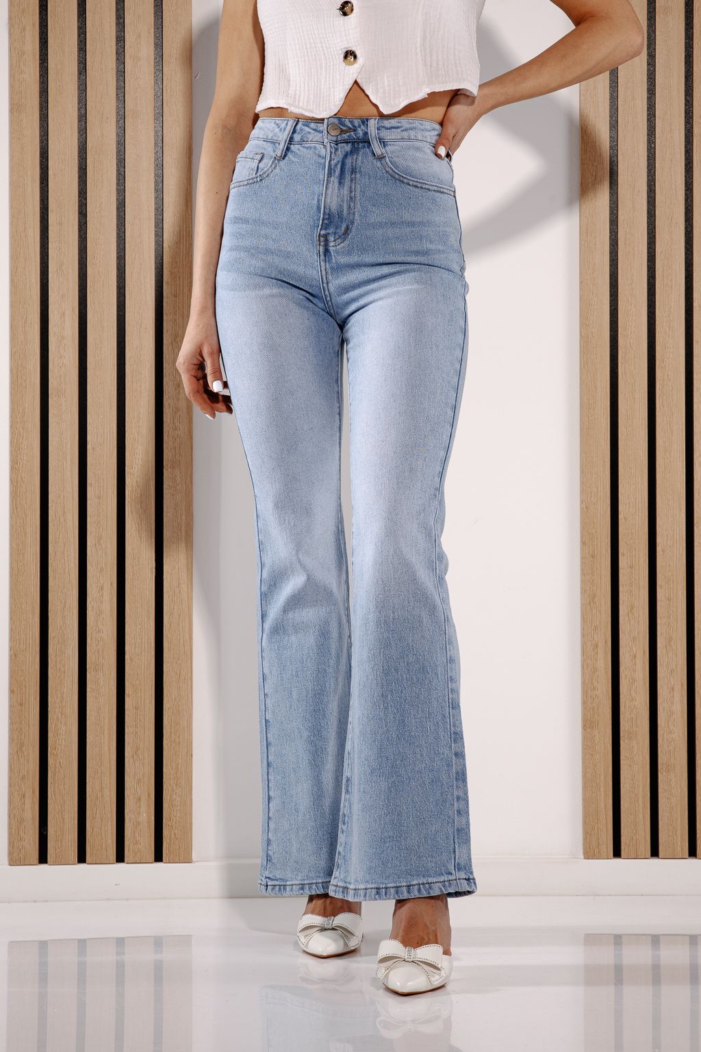 Blugi Evazati Dama Beatriz Albastri #A1376