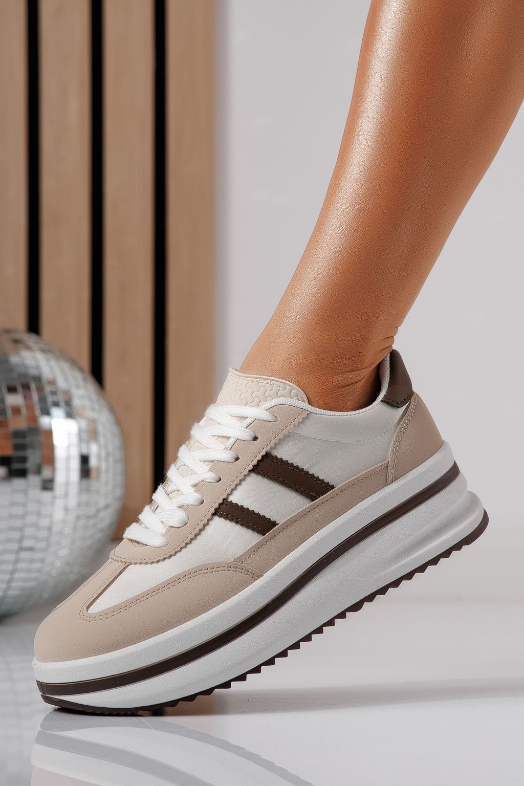 Adidasi dama bej din piele ecologica Diana2 #24475