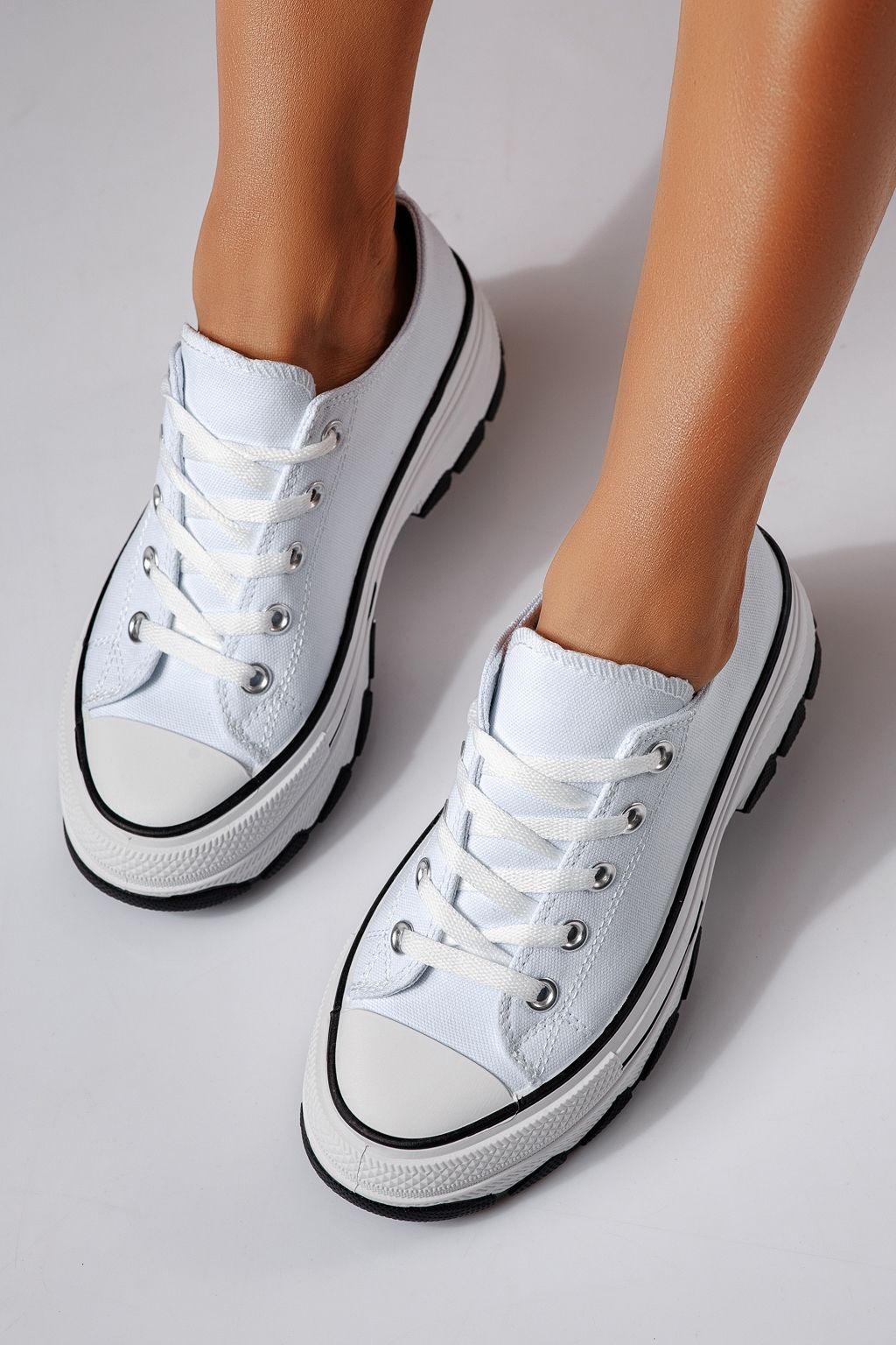 Adidasi dama albi din material textil Zoe #24486