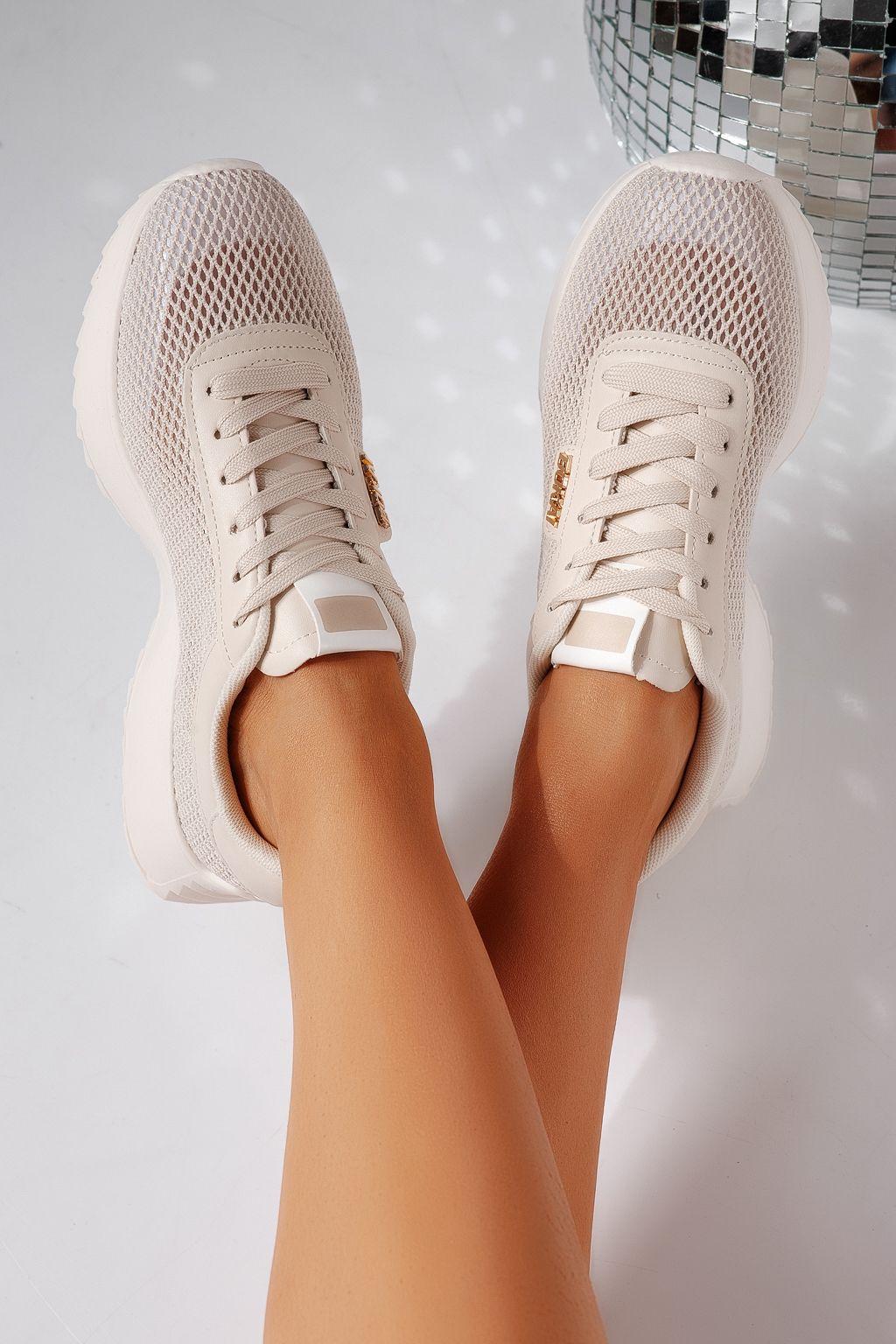 Adidasi dama bej din material textil Elah #24462