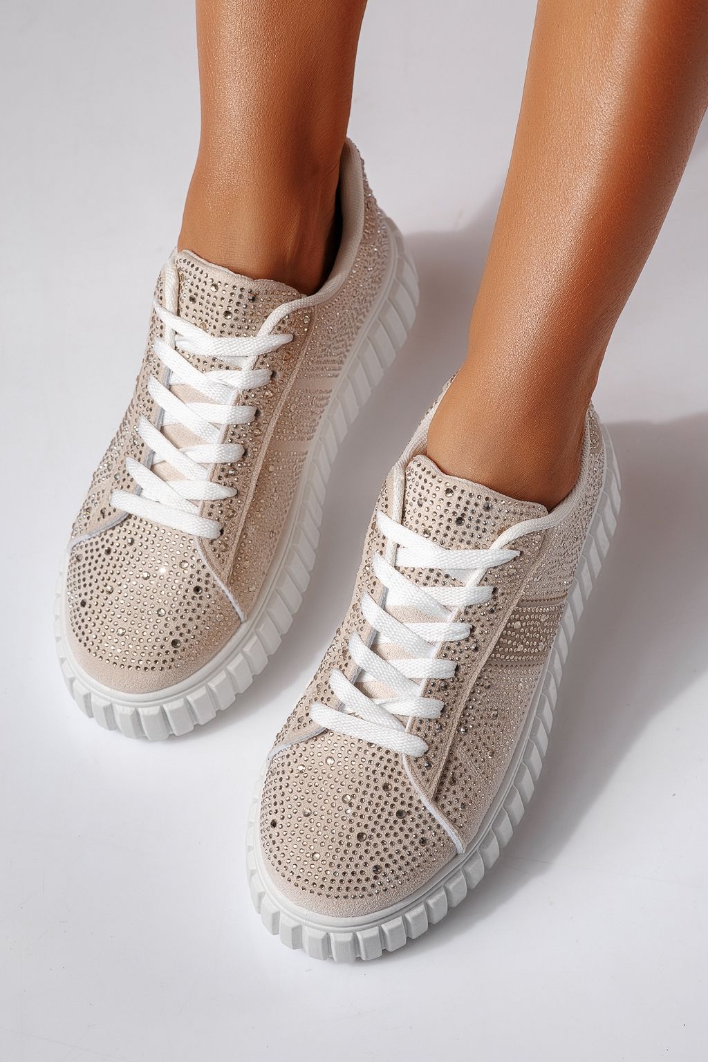 Adidasi dama bej din piele ecologica intoarsa Loris #24402