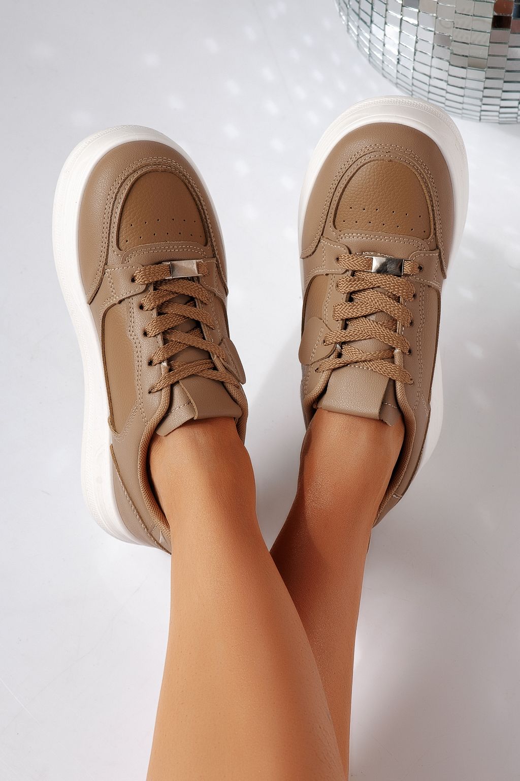 Adidasi dama khaki din piele ecologica Adna #24411