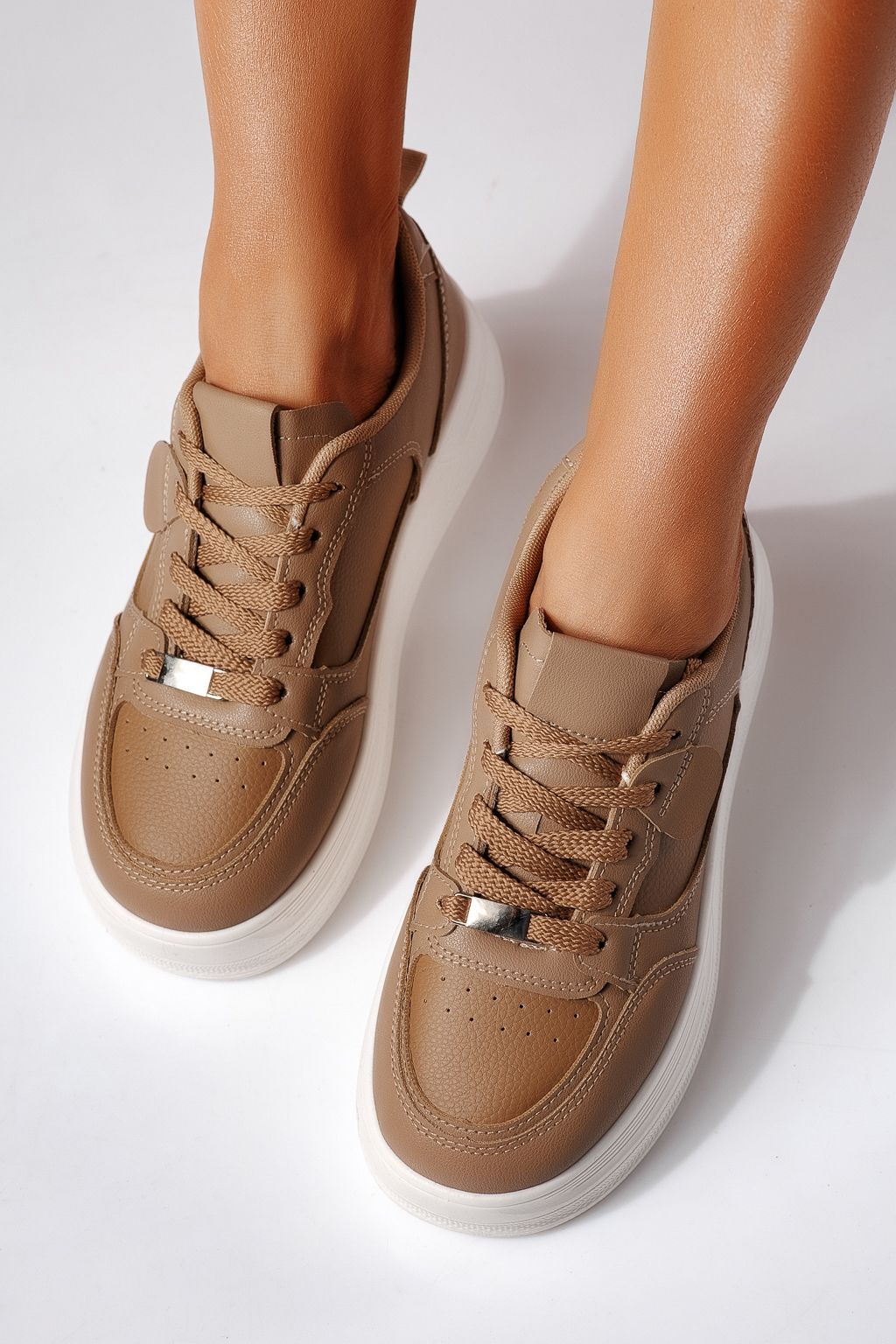 Adidasi dama khaki din piele ecologica Adna #24411