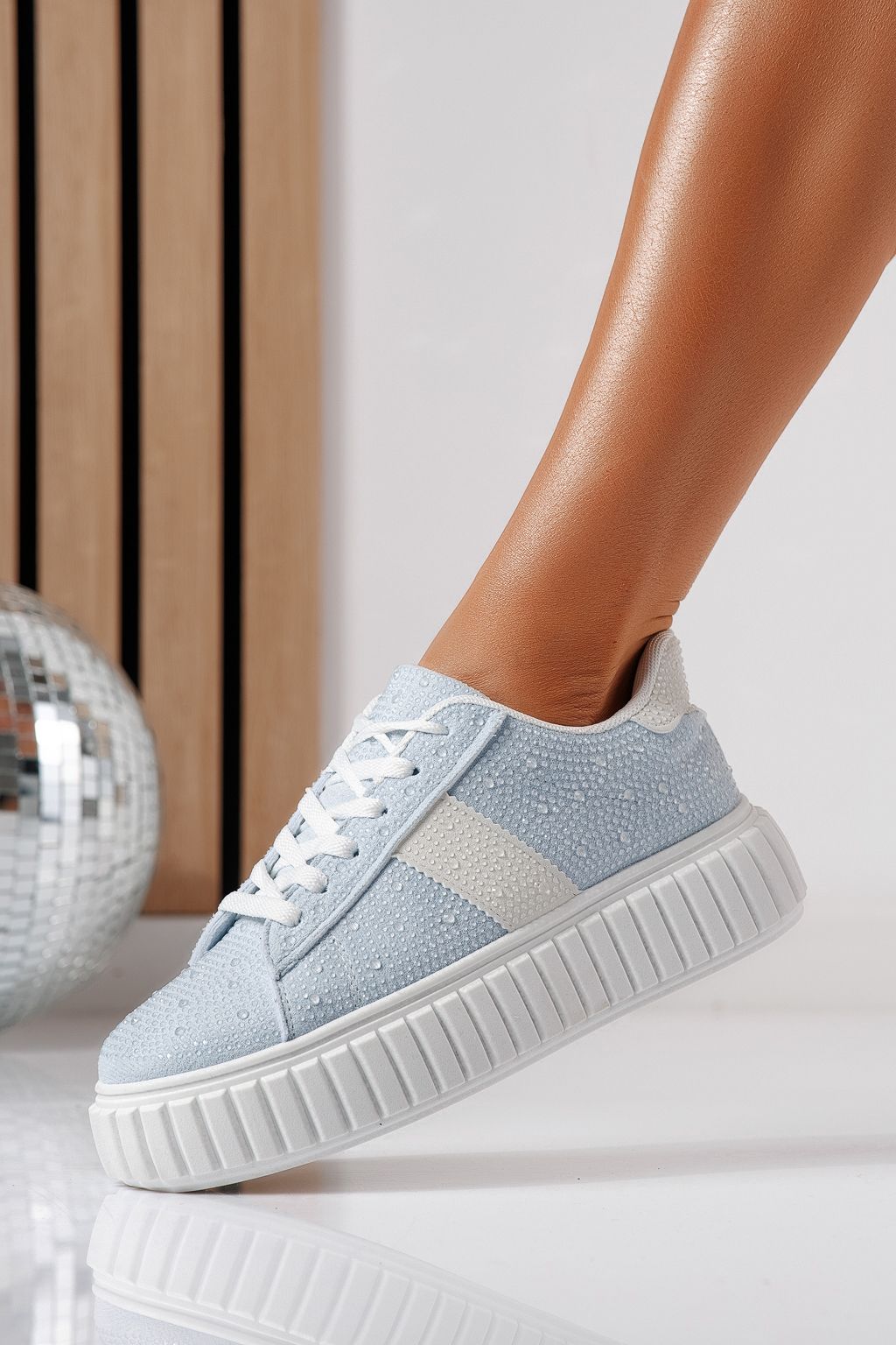 Adidasi dama albastri din piele ecologica intoarsa Loris #24400