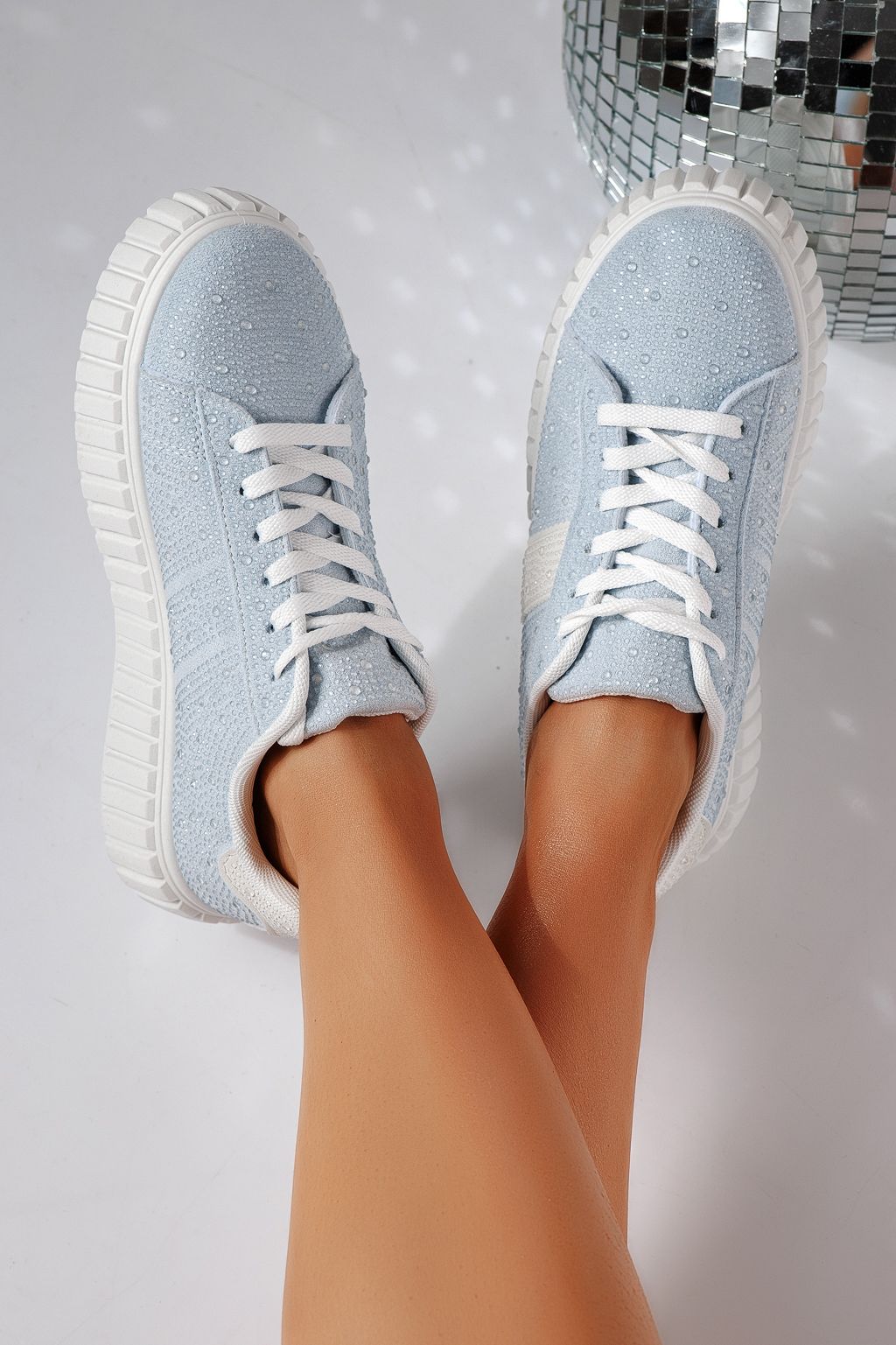 Adidasi dama albastri din piele ecologica intoarsa Loris #24400