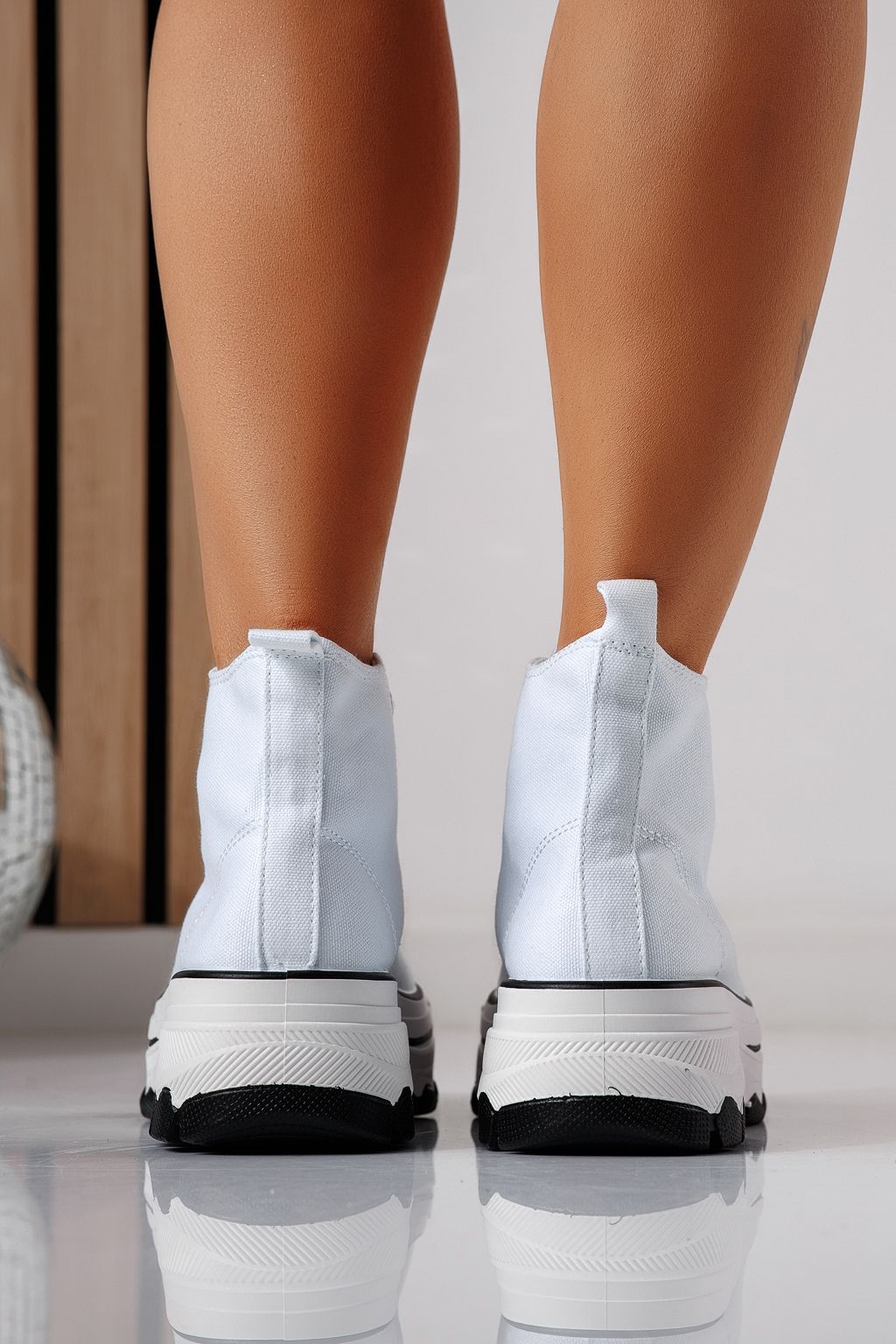 Adidasi dama albi din material textil Vanda #24488