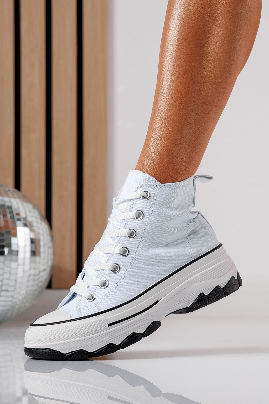 Adidasi dama albi din material textil Vanda #24488