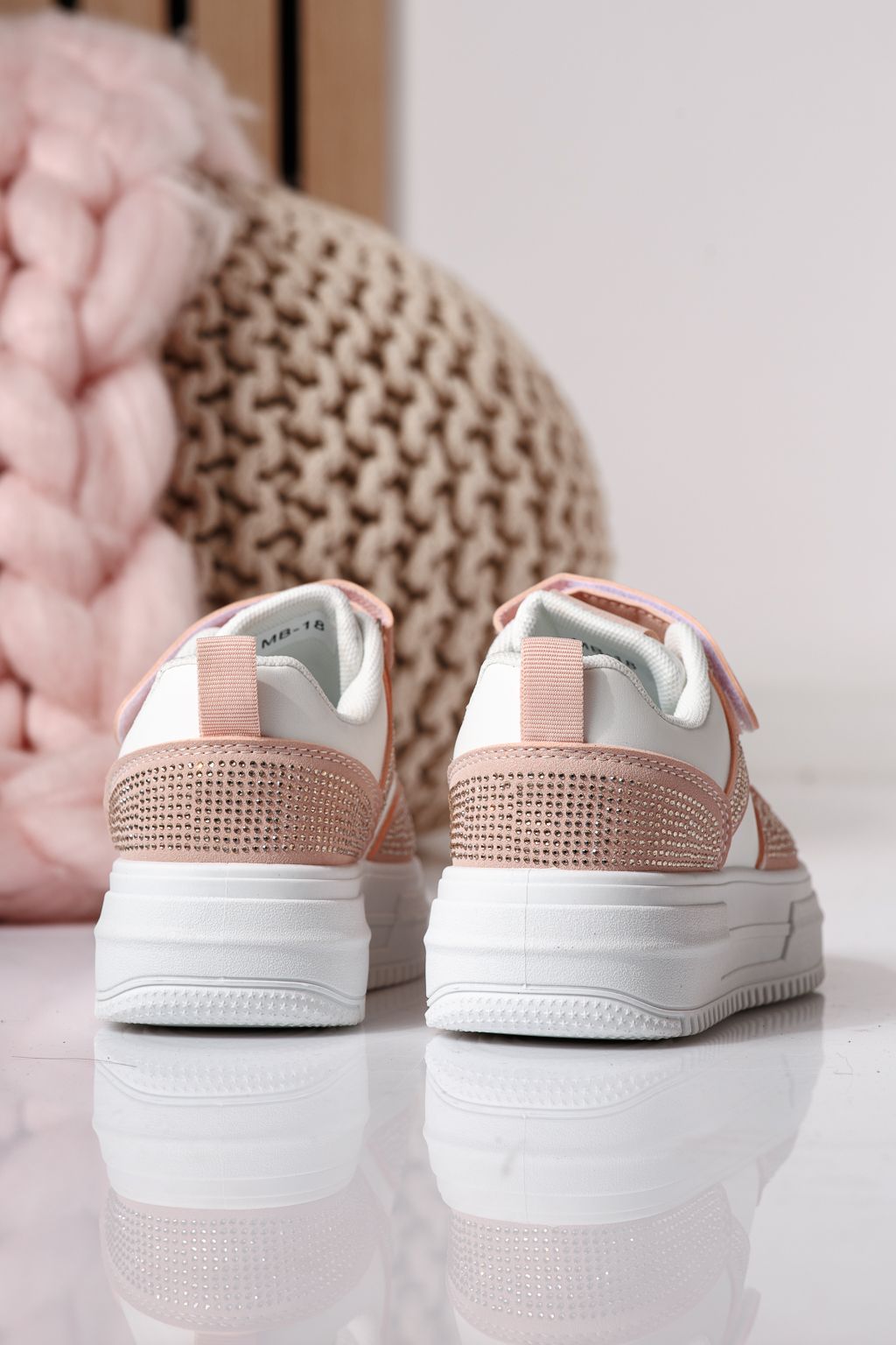 Adidasi copii roz din piele ecologica Aris #24397