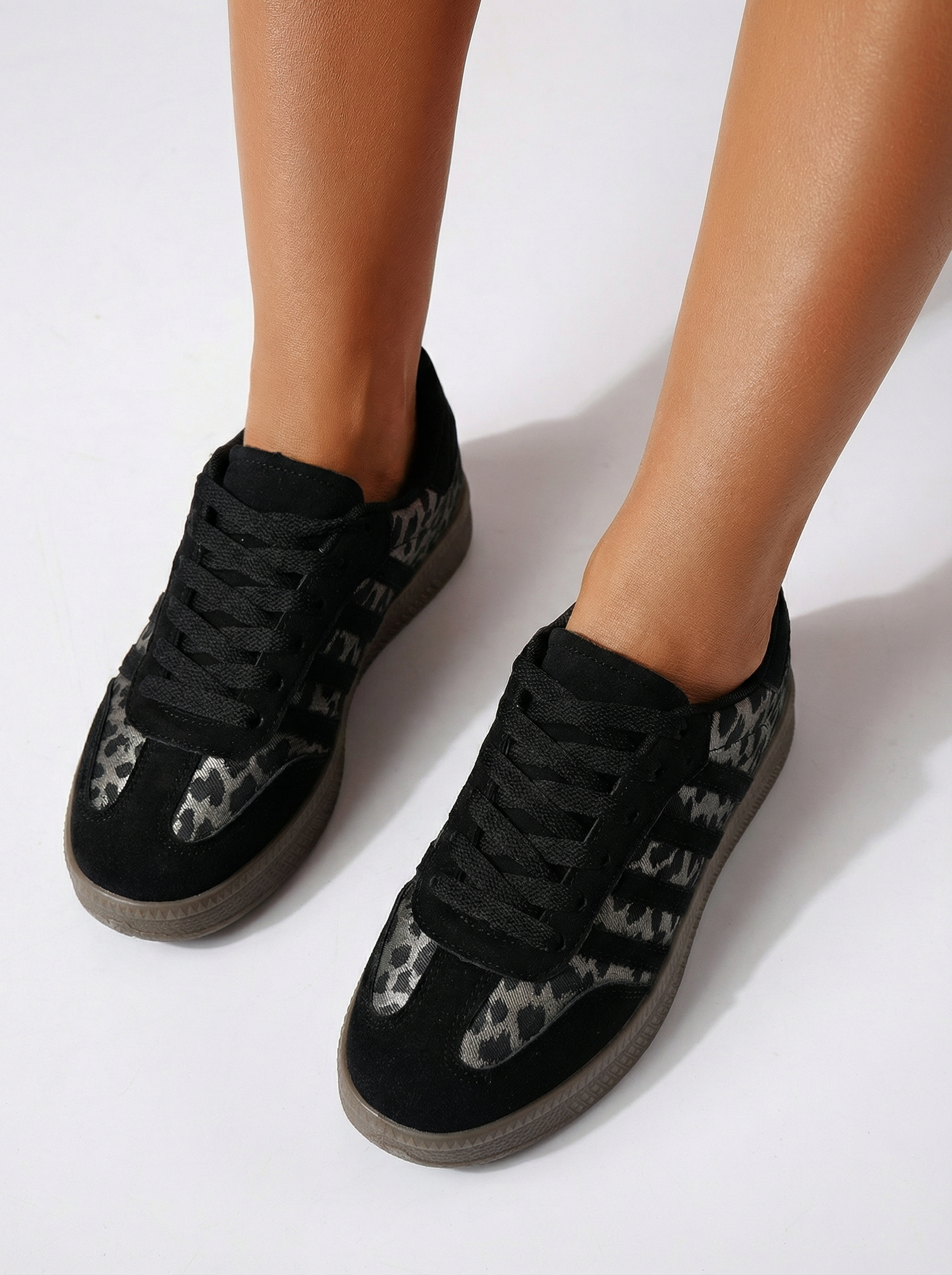 Adidasi dama negri din piele ecologica intoarsa Liza #24502