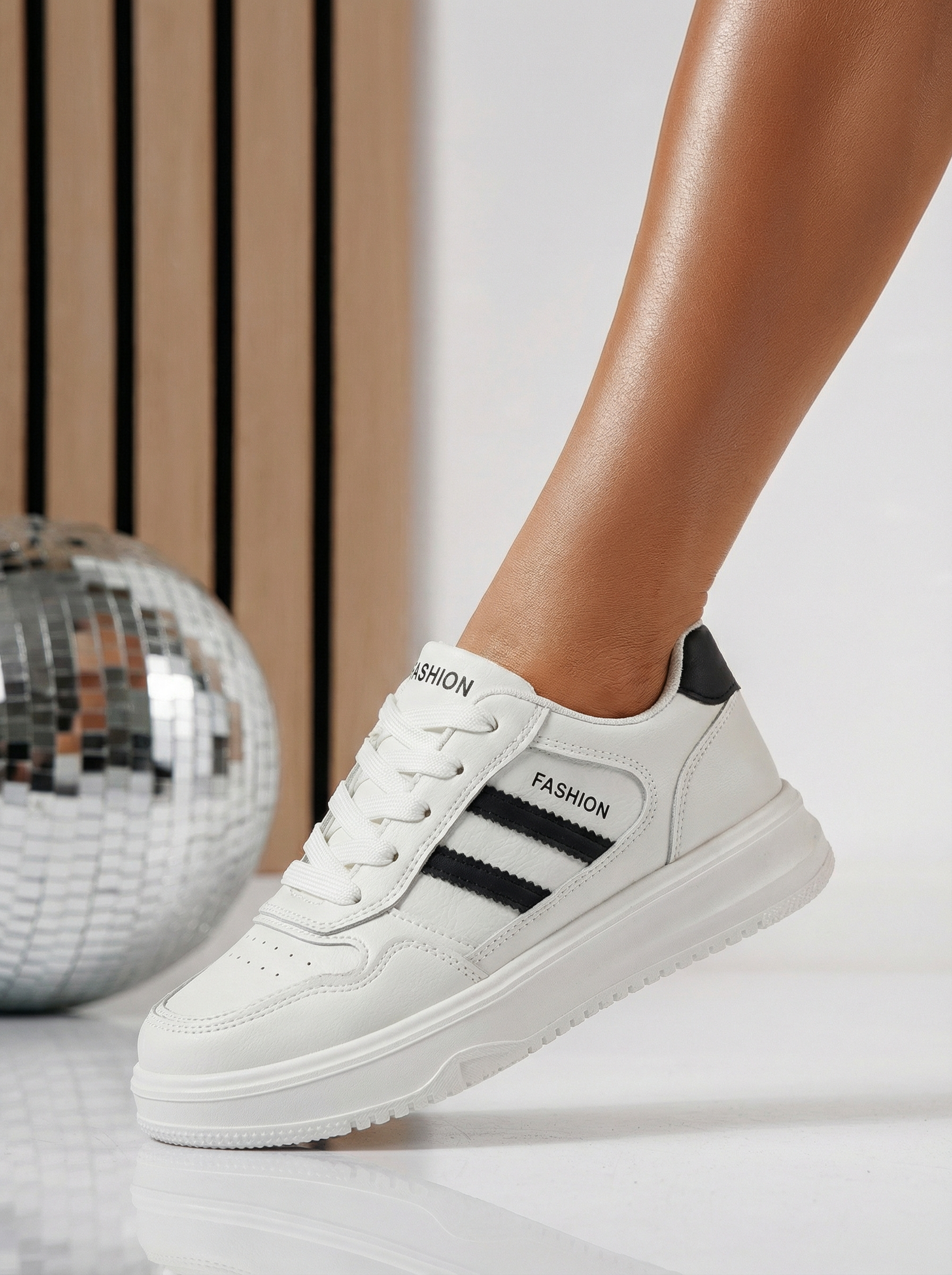 Adidasi dama negri din piele ecologica Ekaterina #24499