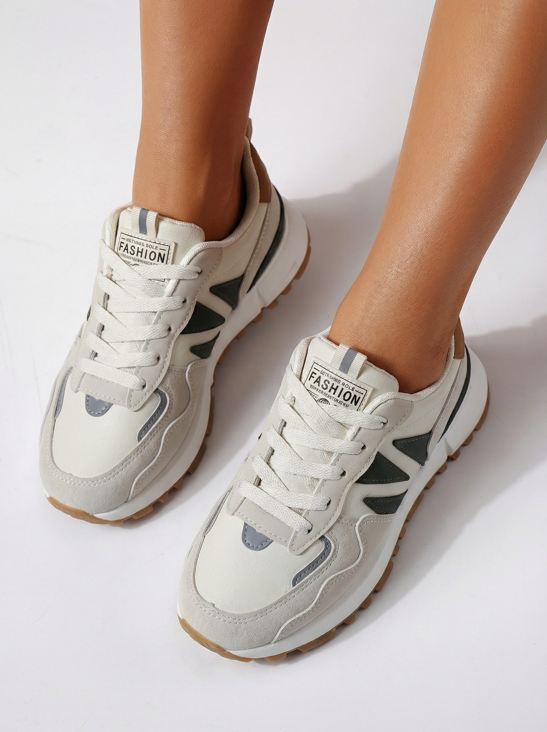 Adidasi dama bej din piele ecologica Kalina #24506