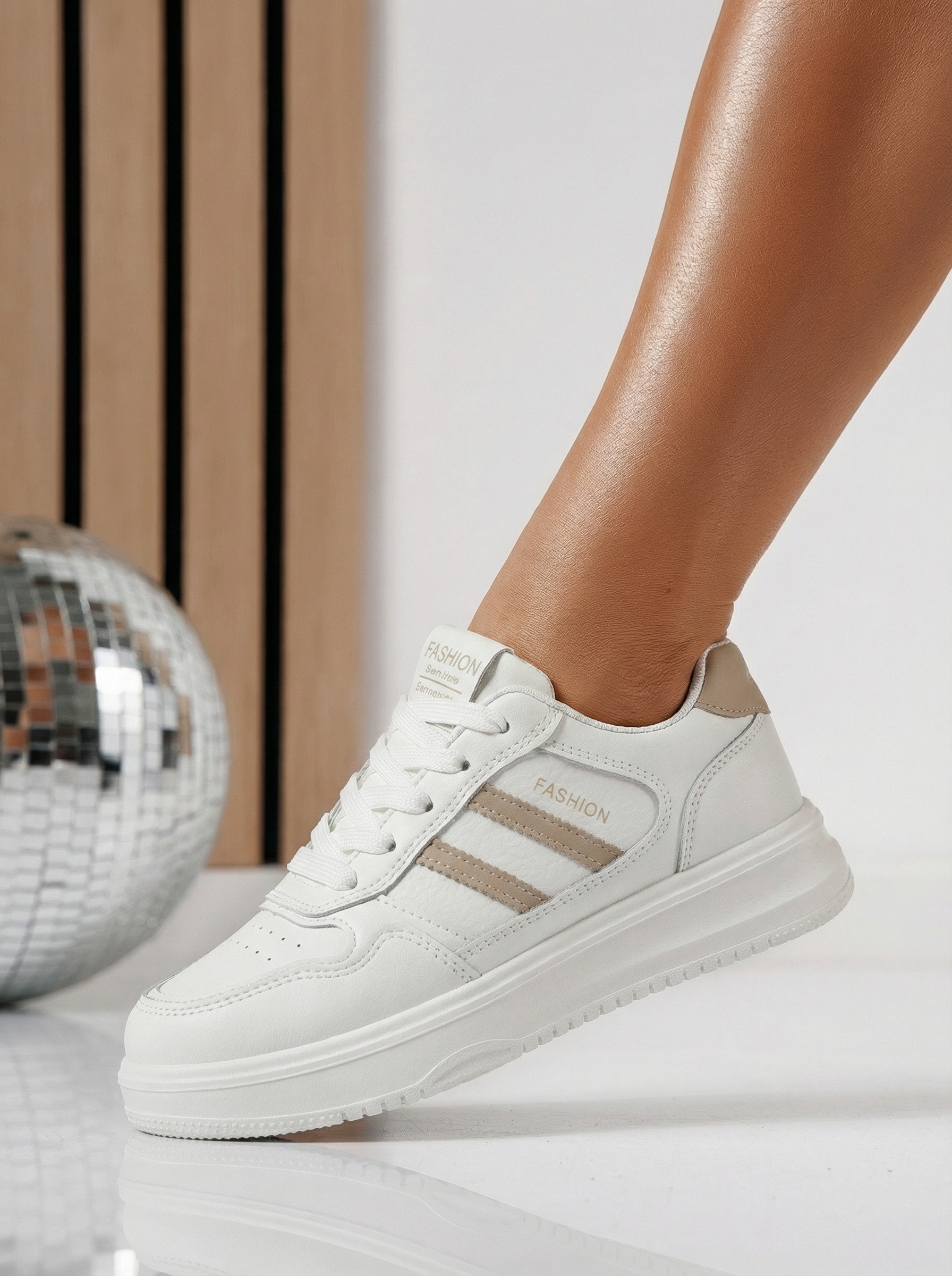 Adidasi dama bej din piele ecologica Ekaterina #24498