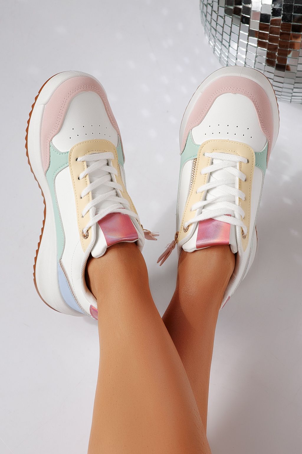 Adidasi dama multicolor din piele ecologica Alana #24415