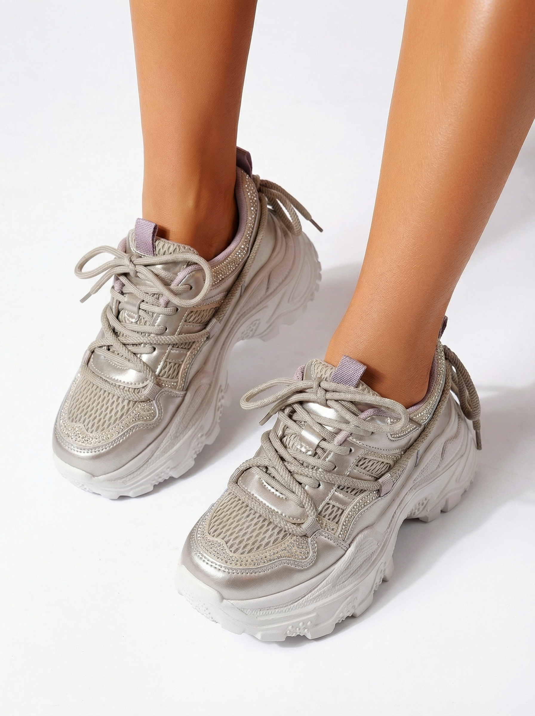 Adidasi dama aurii din material textil Ianca #24515