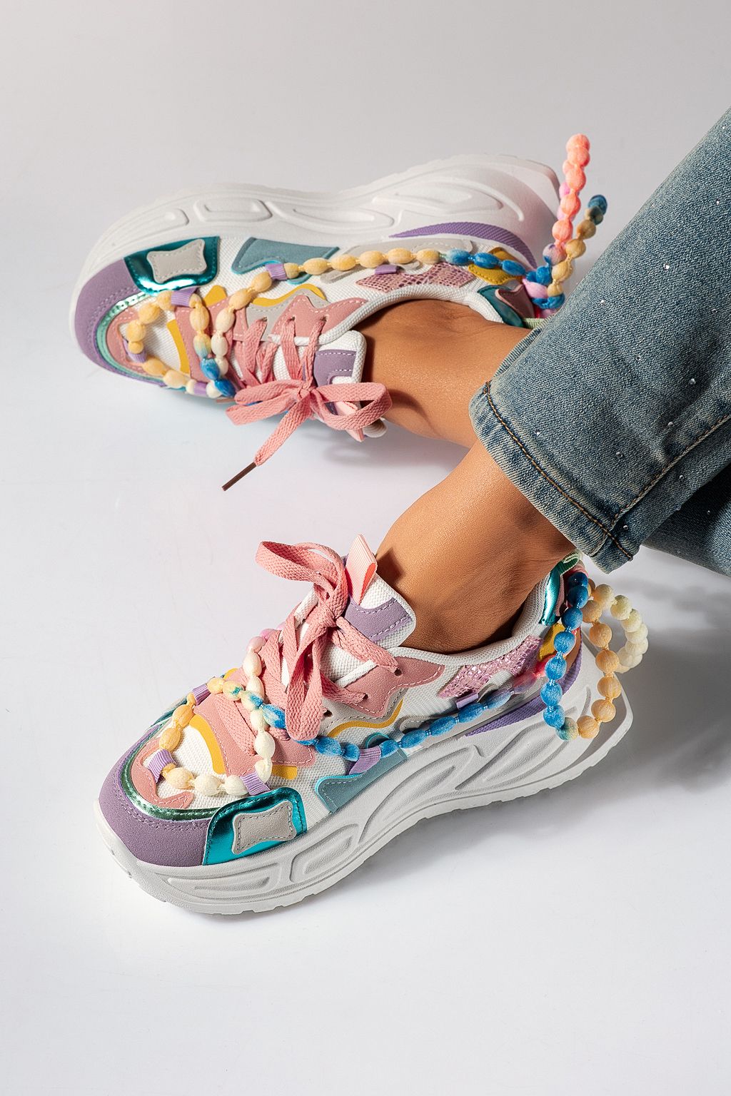 Adidasi dama multicolor din piele ecologica Maddy #24531