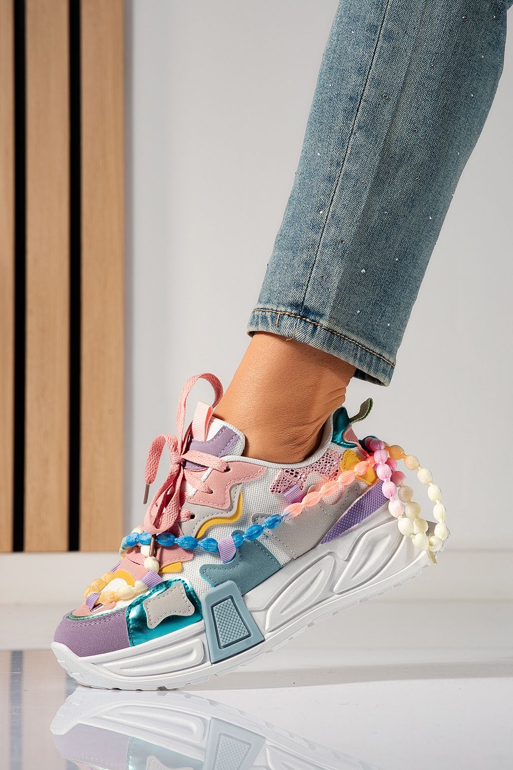 Adidasi dama multicolor din piele ecologica Maddy #24531