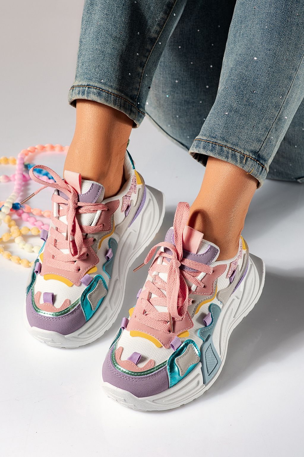 Adidasi dama multicolor din piele ecologica Maddy #24531