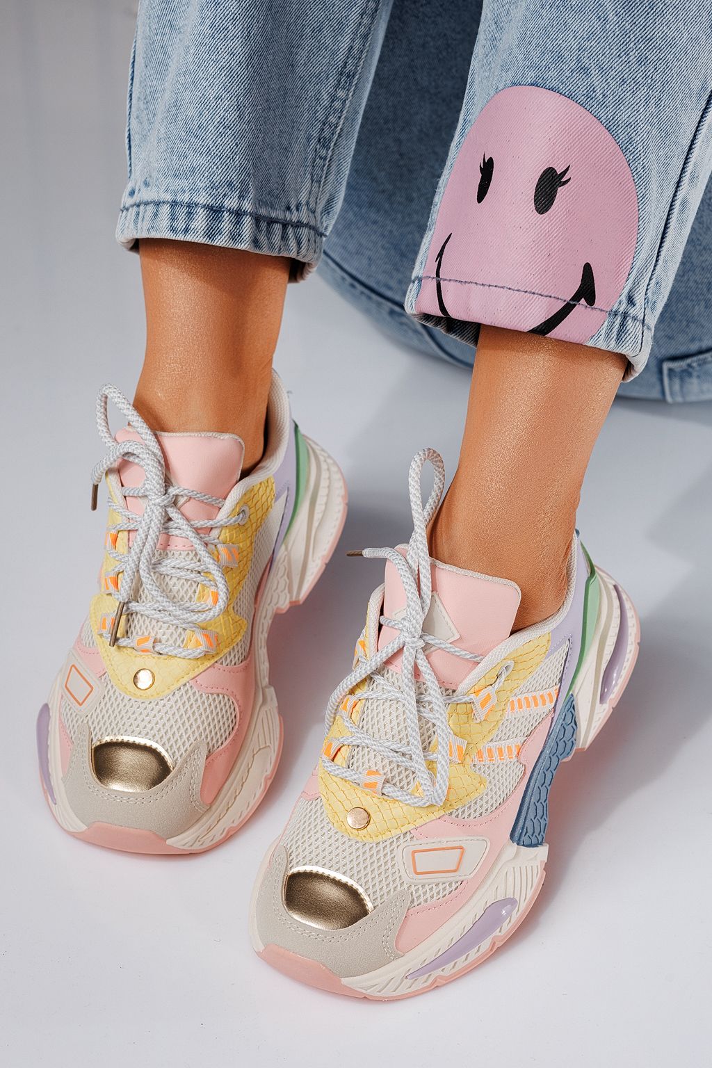 Adidasi dama roz din piele ecologica Devi #24544