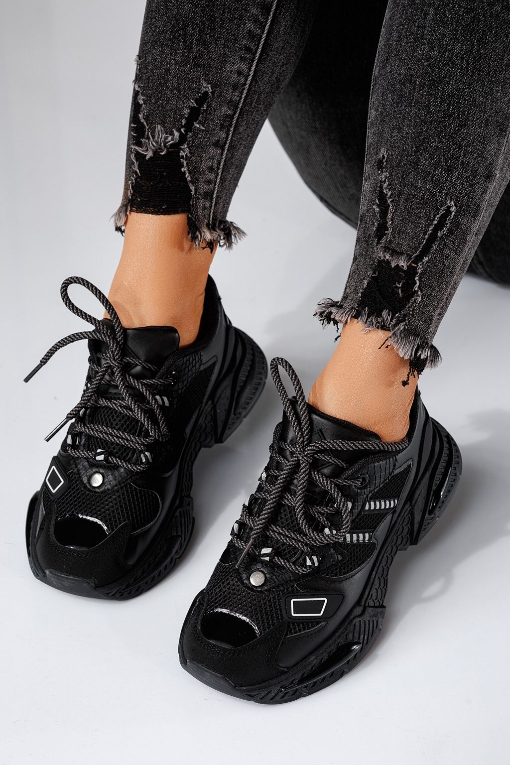 Adidasi dama negri din piele ecologica Devi #24545