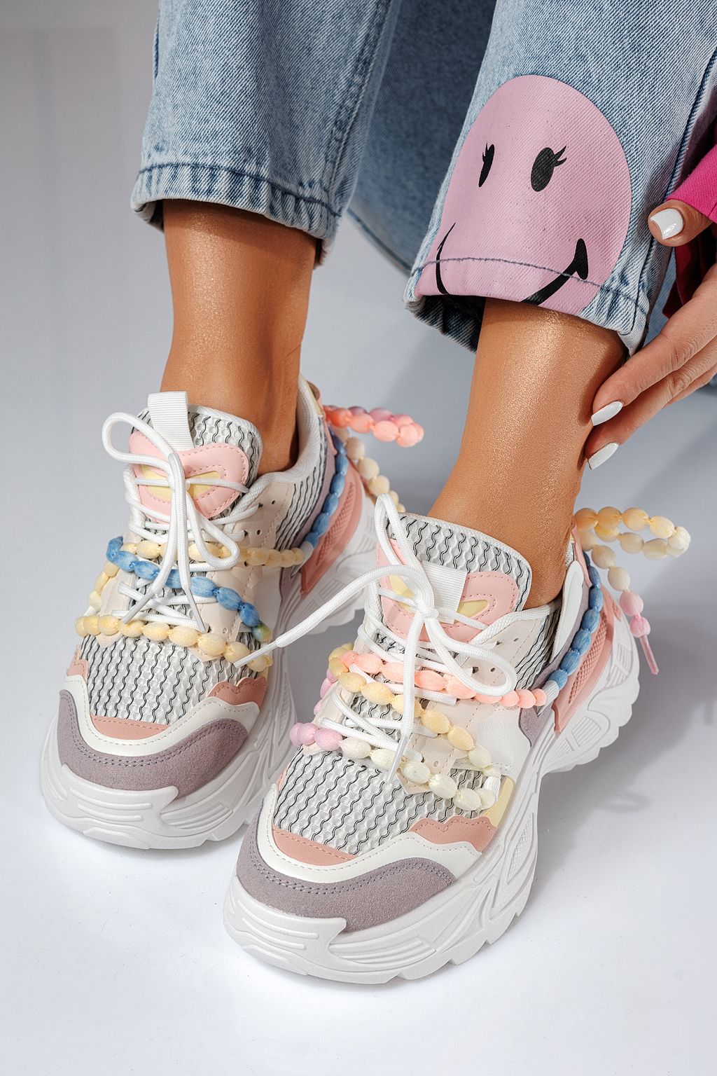 Adidasi dama multicolor din piele ecologica Evi #24549