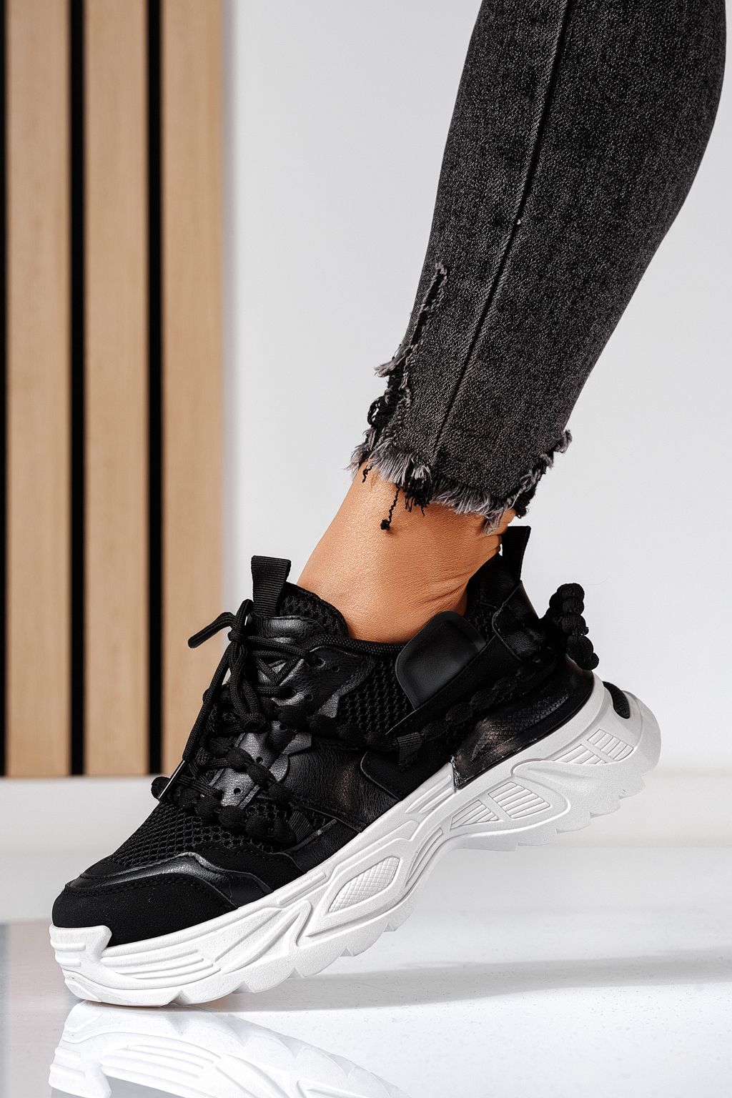 Adidasi dama negri din piele ecologica Evi #24550