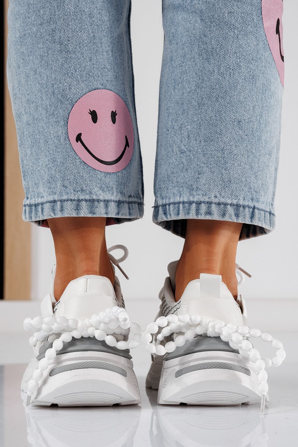 Adidasi dama albi din piele ecologica Evi #24551