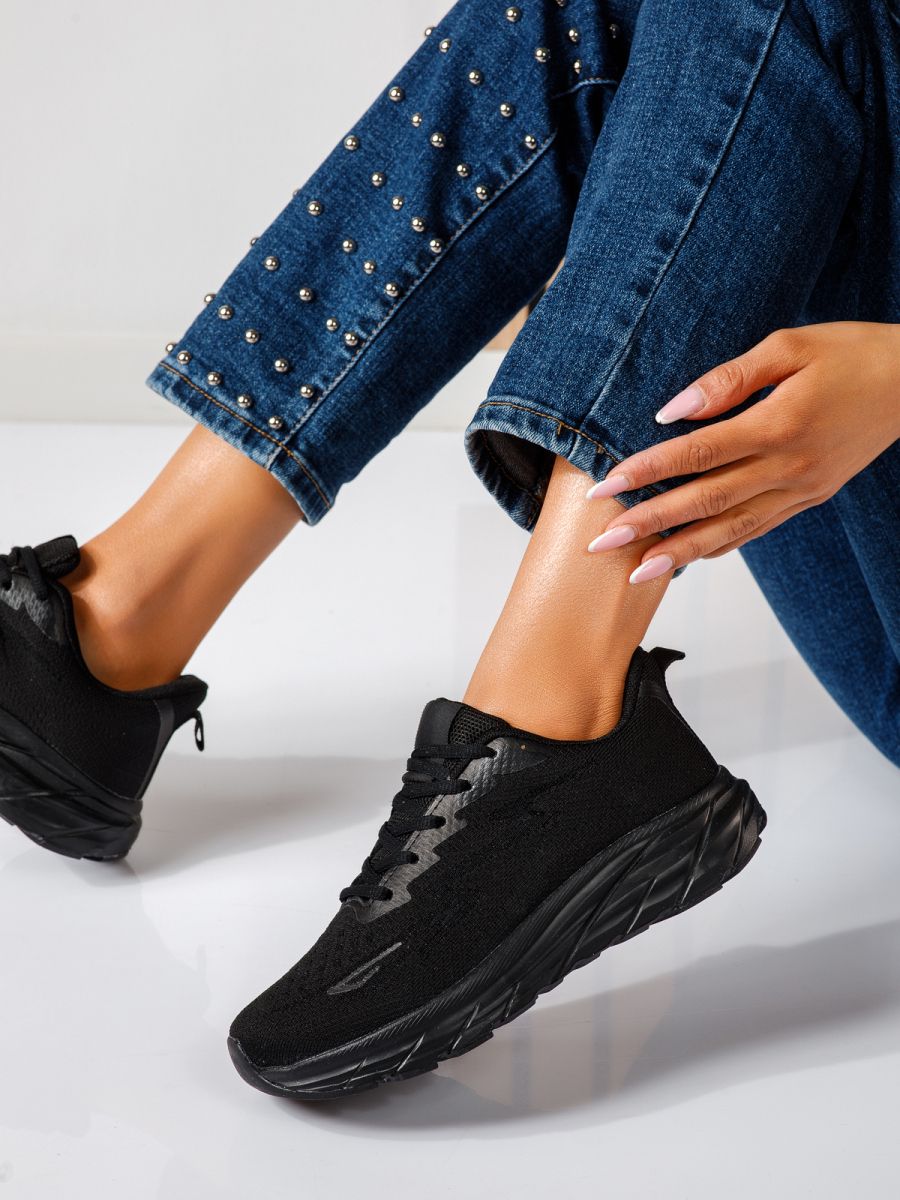 Adidasi dama negri din material textil Luisa #24558