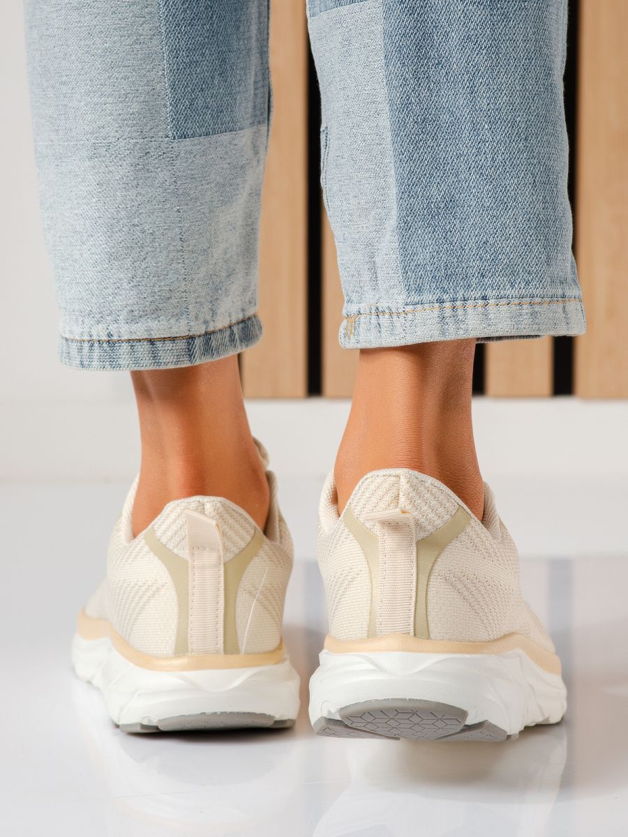 Adidasi dama bej din material textil Luisa #24559