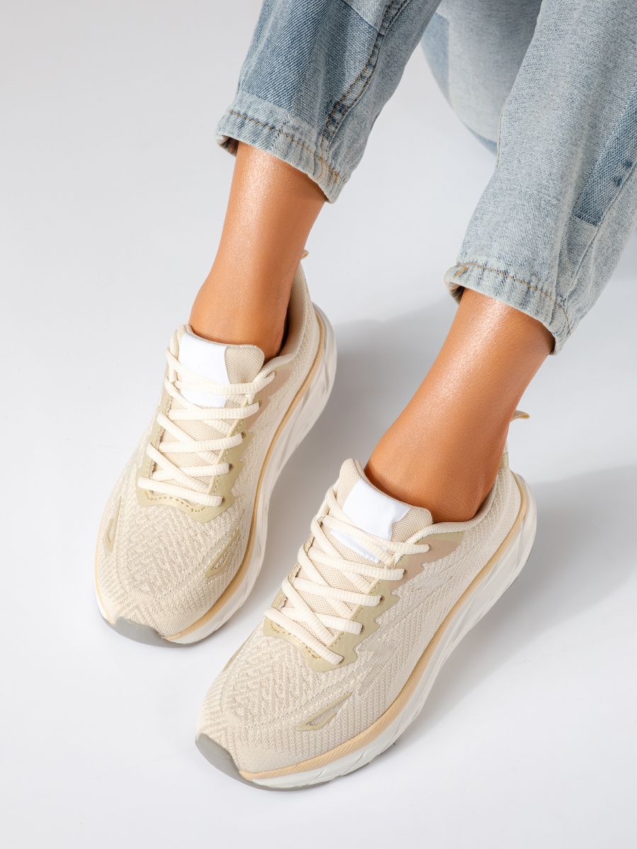 Adidasi dama bej din material textil Luisa #24559