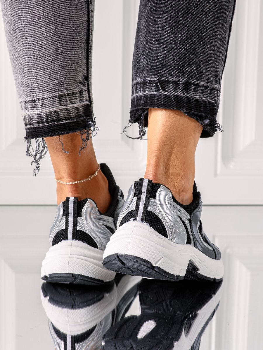 Adidasi dama negri din material textil Charlotte #24561