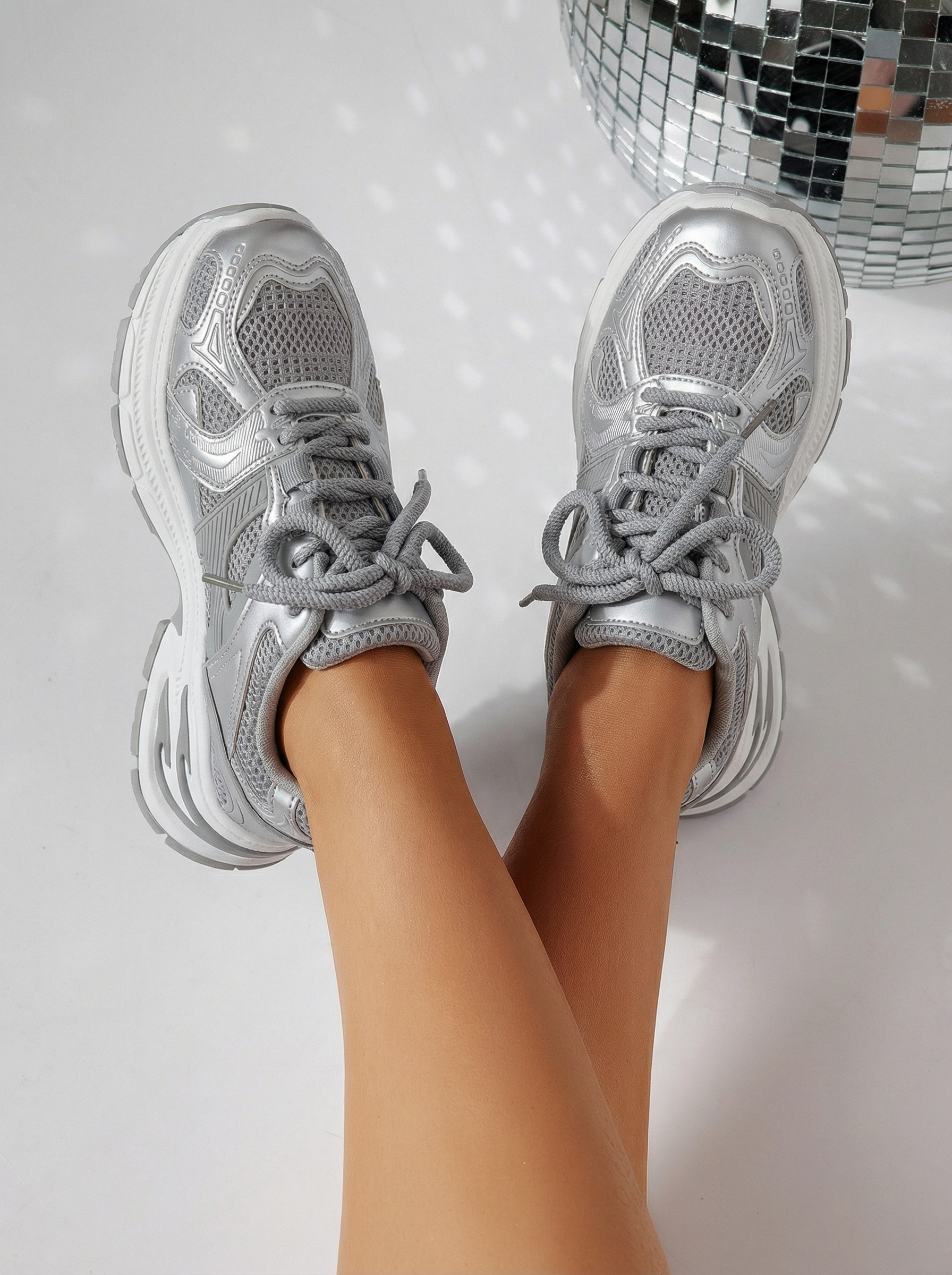 Adidasi dama gri din piele ecologica Amber #24523