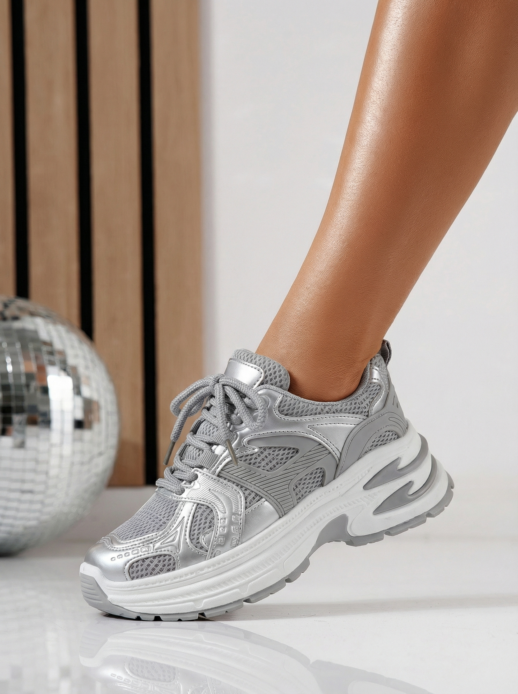 Adidasi dama gri din piele ecologica Amber #24523