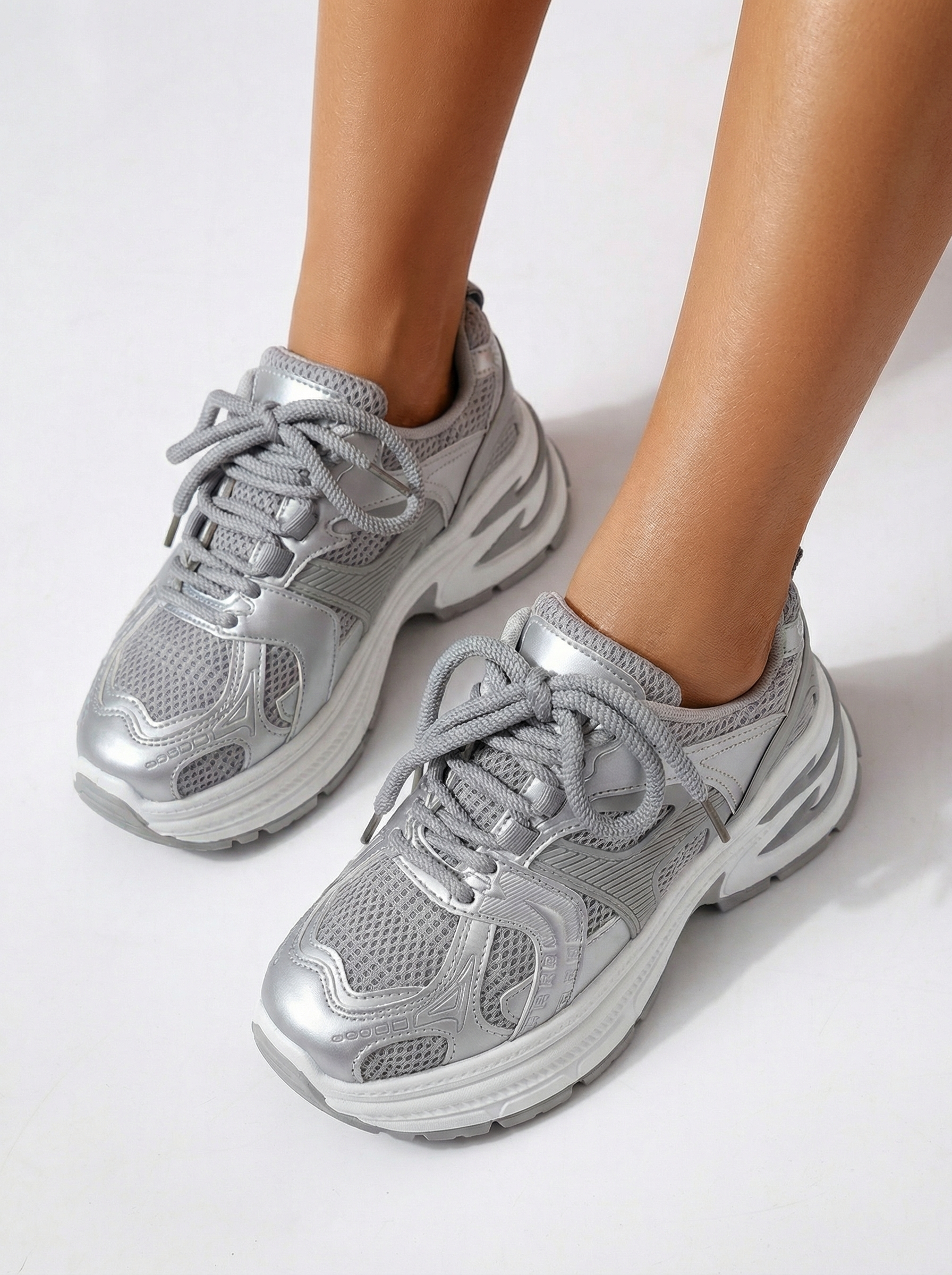 Adidasi dama gri din piele ecologica Amber #24523