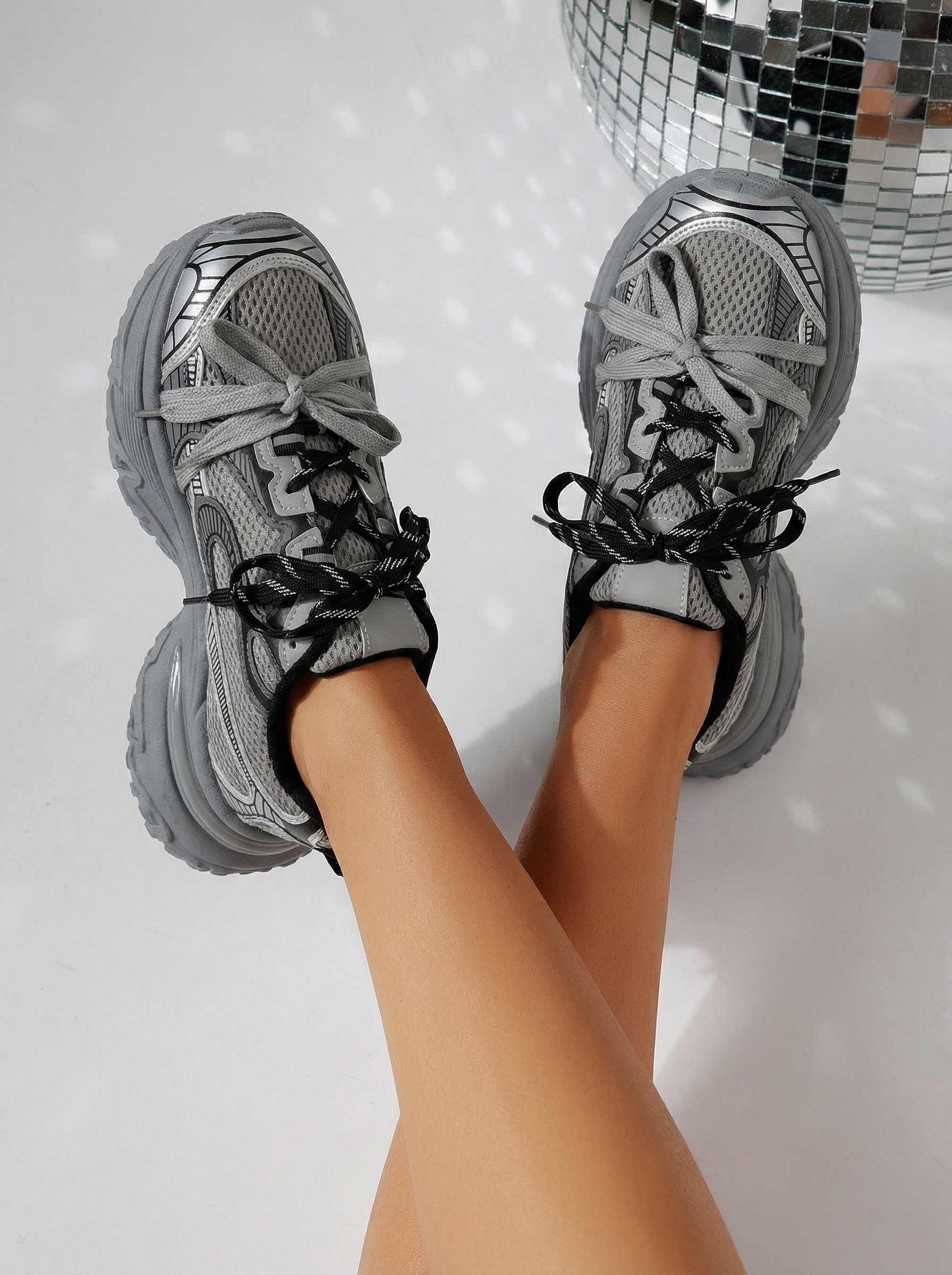 Adidasi dama gri din piele ecologica Anne #24529