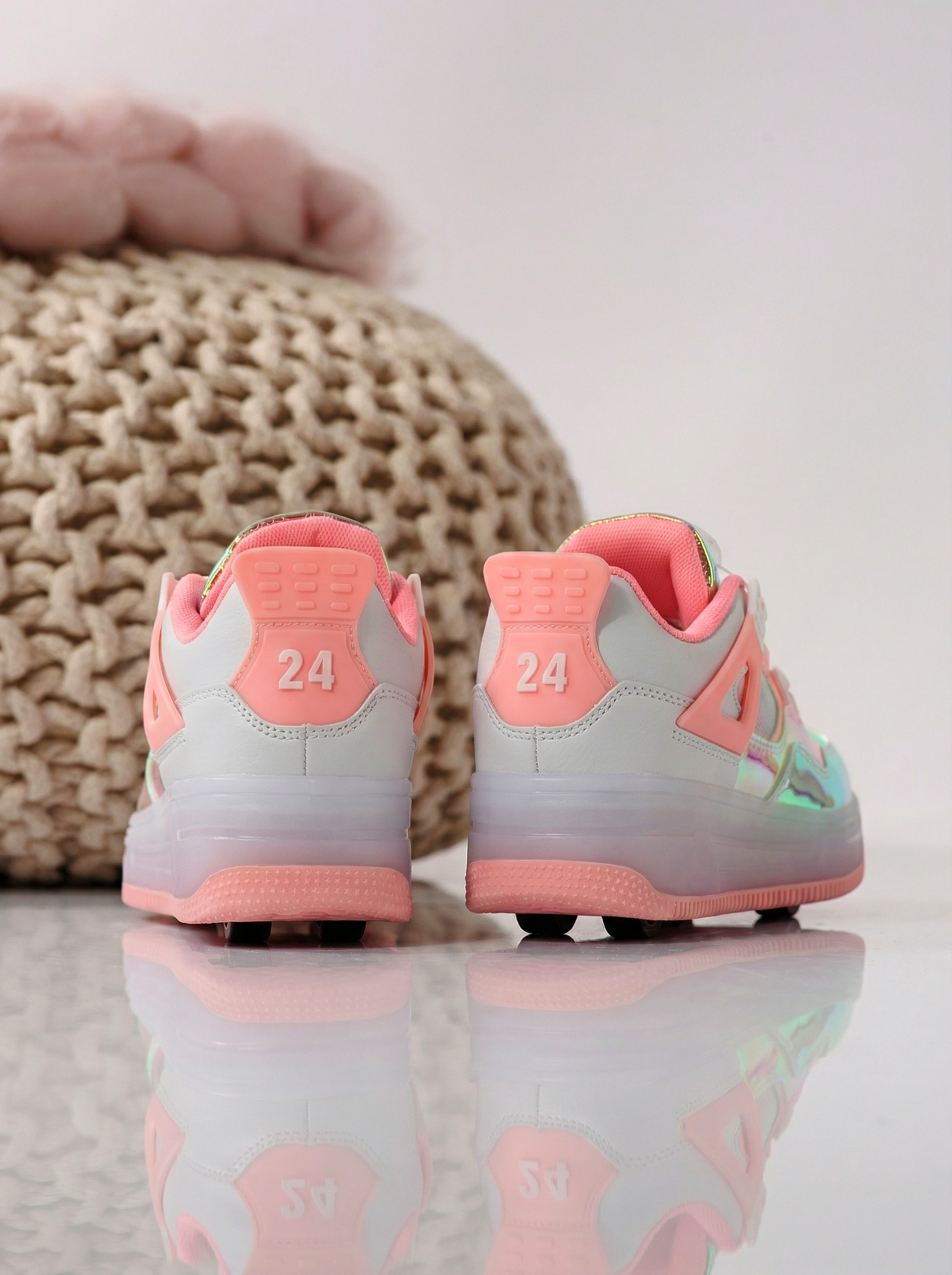 Adidasi cu role roz din piele ecologica Helys2 #24572