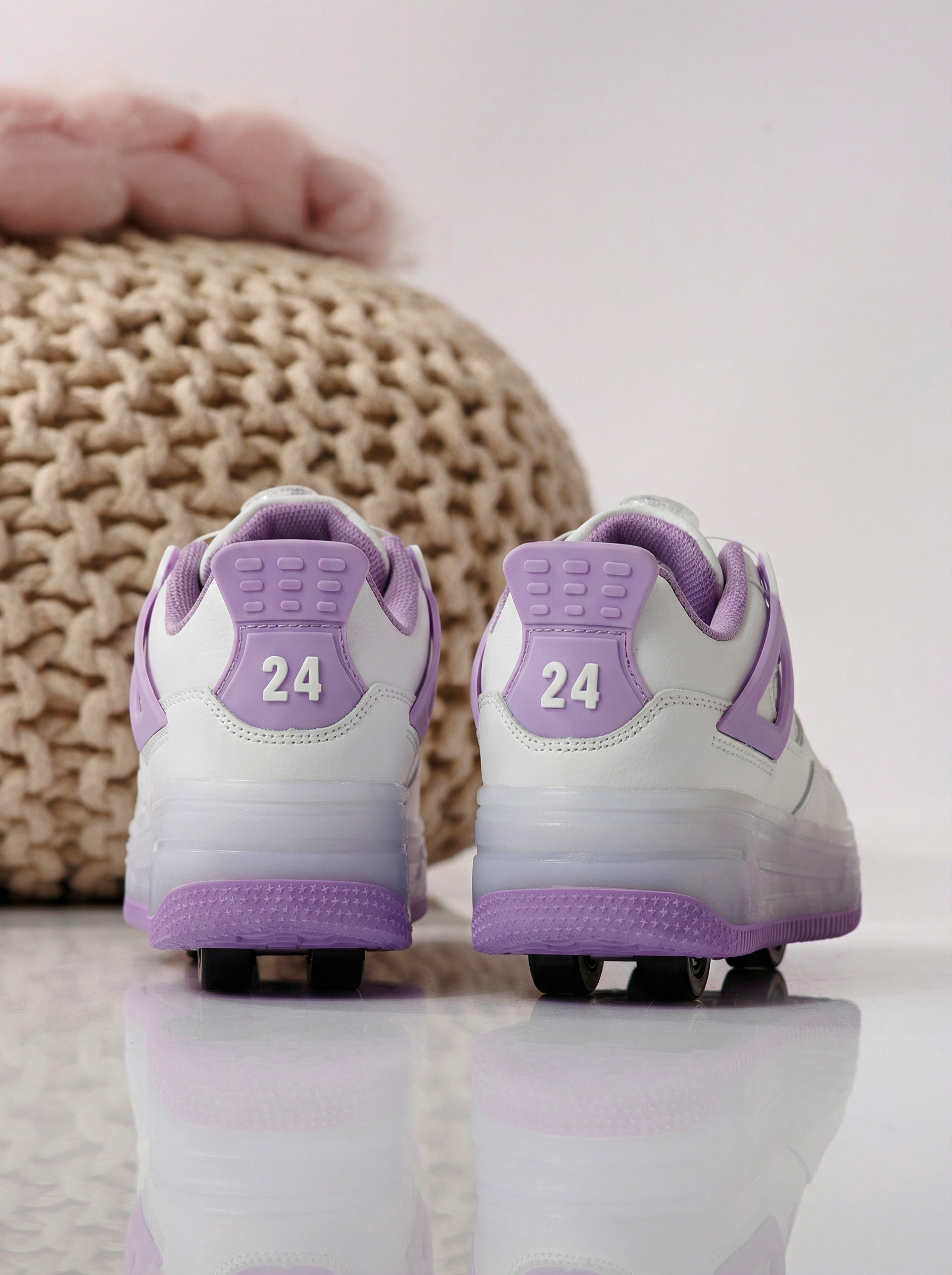 Adidasi cu role mov din piele ecologica Helys2 #24575