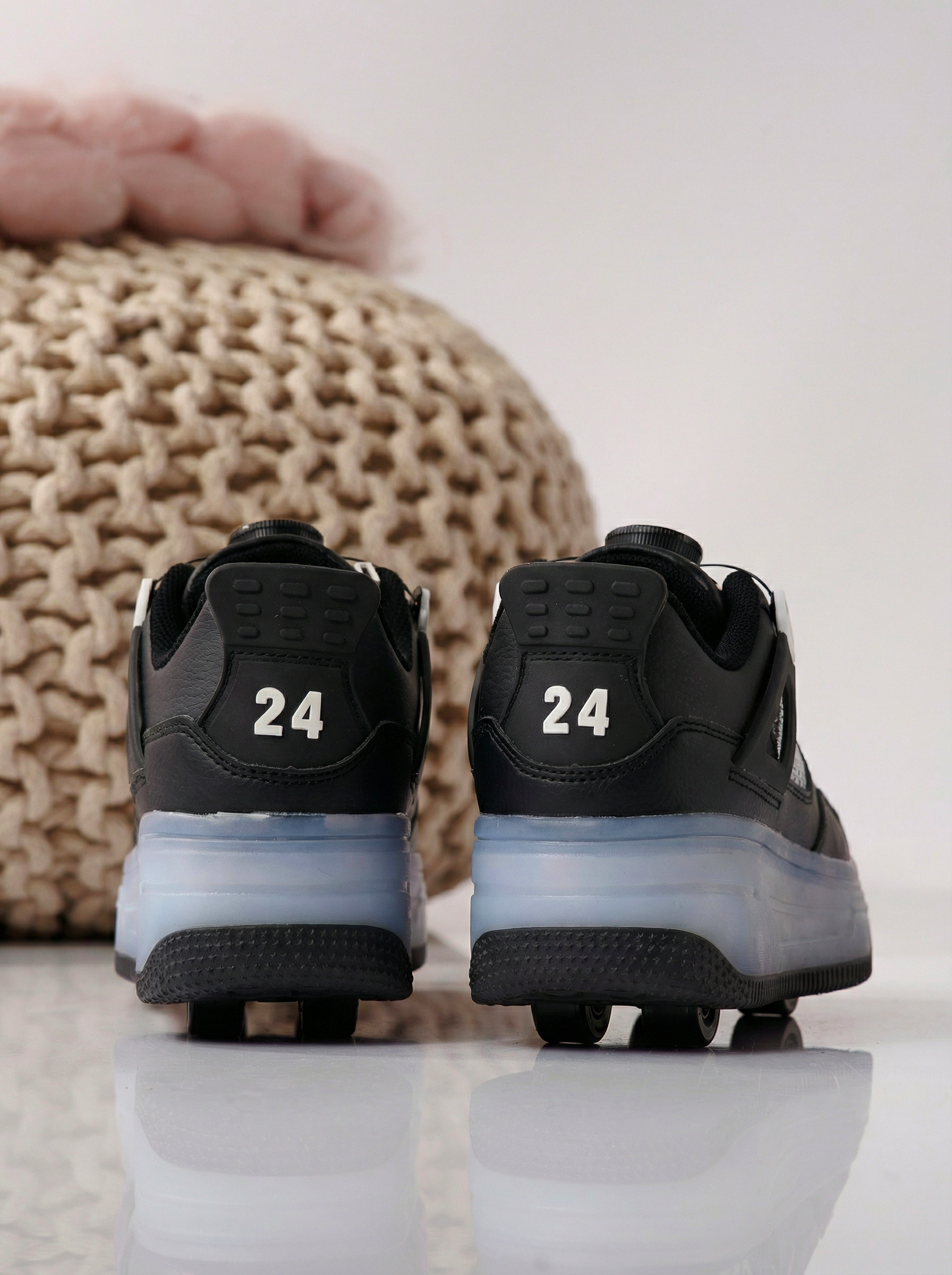 Adidasi cu role negri din piele ecologica Helys2 #24577