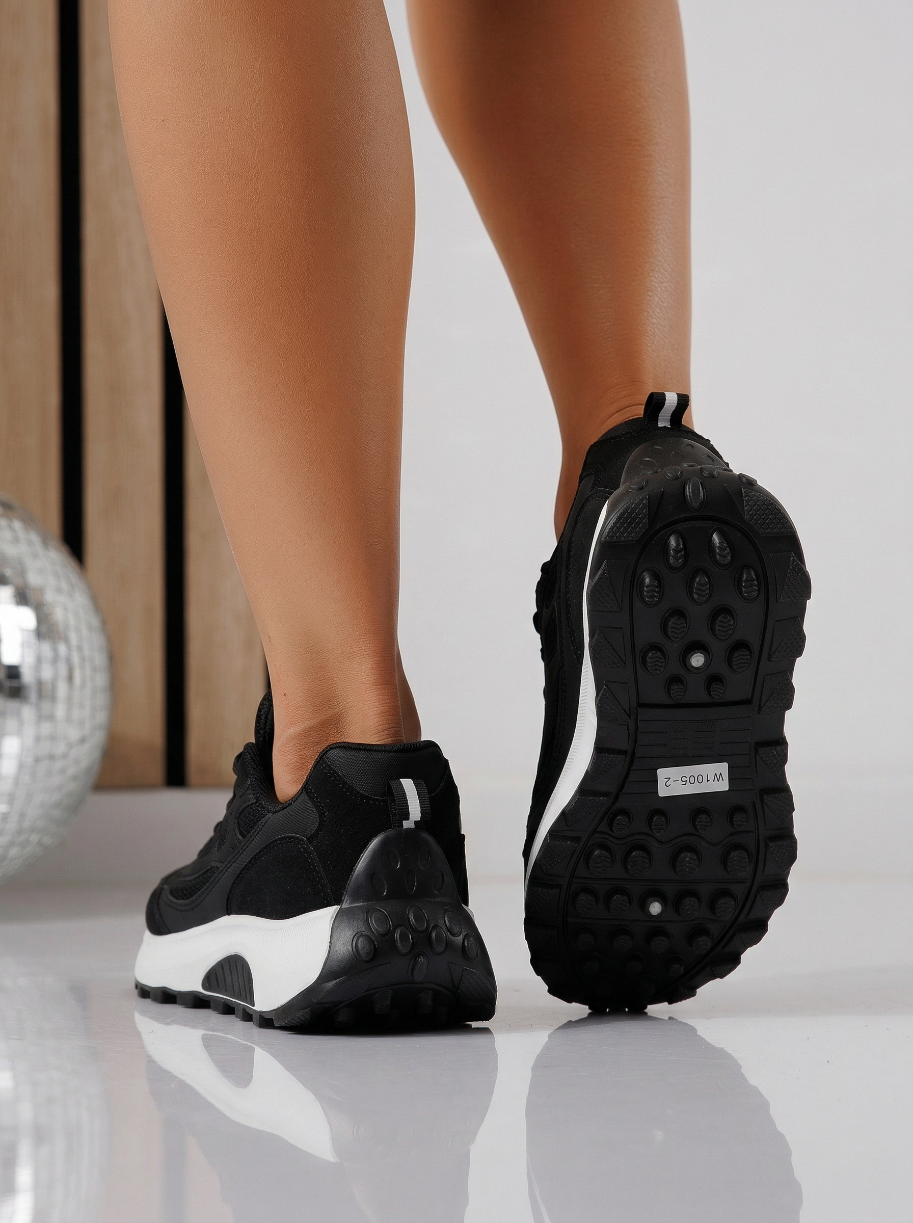 Adidasi dama negri din material textil Agatha3 #24581