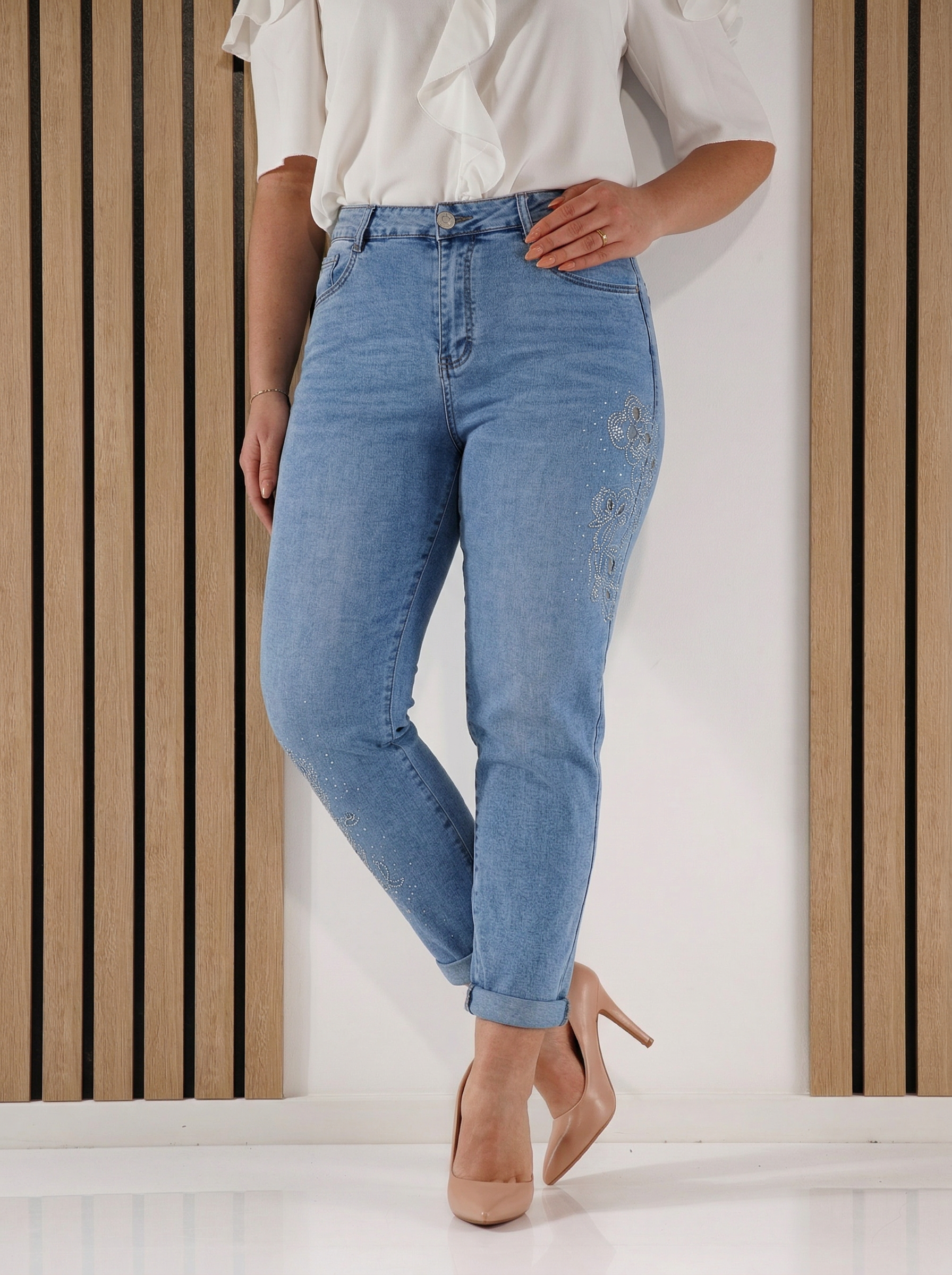 Blugi MomFit Dama Alyssa Albastri #A1396