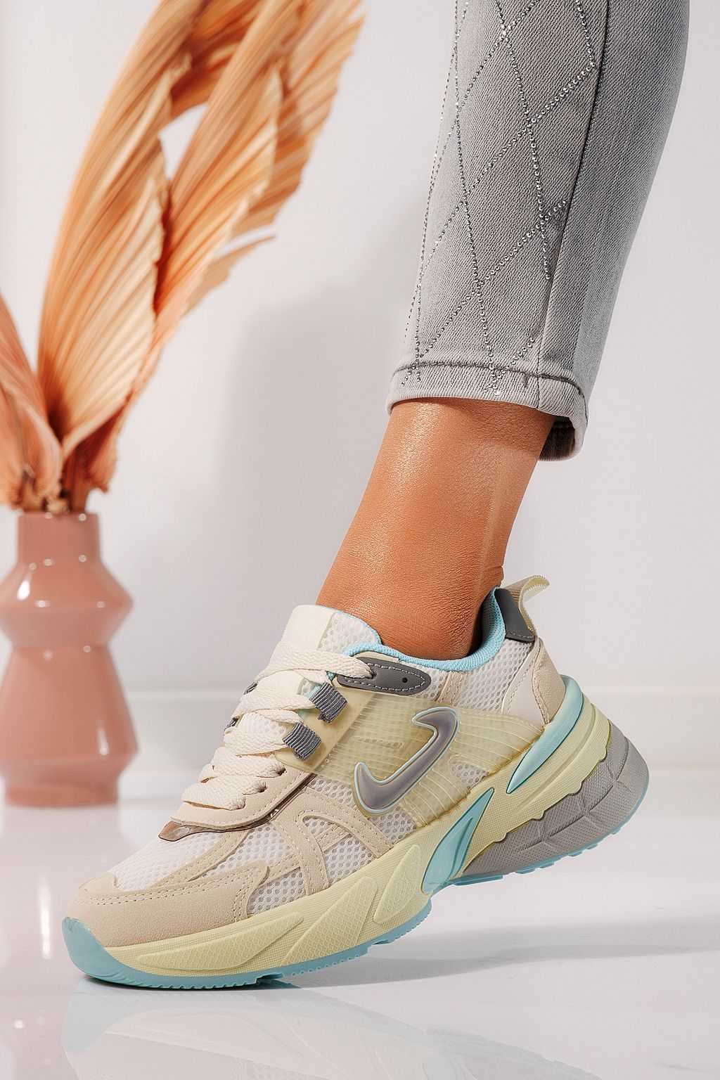 Adidasi dama bej din piele ecologica Amy #24603