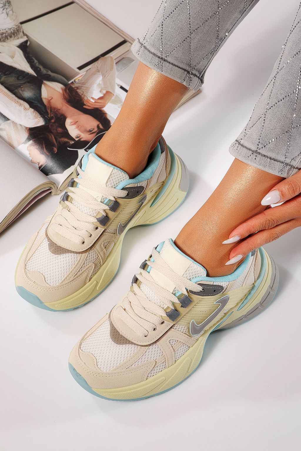 Adidasi dama bej din piele ecologica Amy #24603