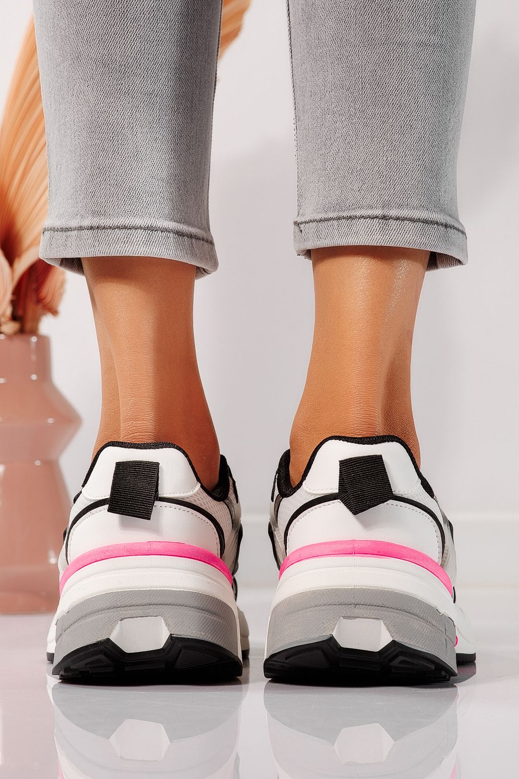 Adidasi dama albi din piele ecologica Amy #24604