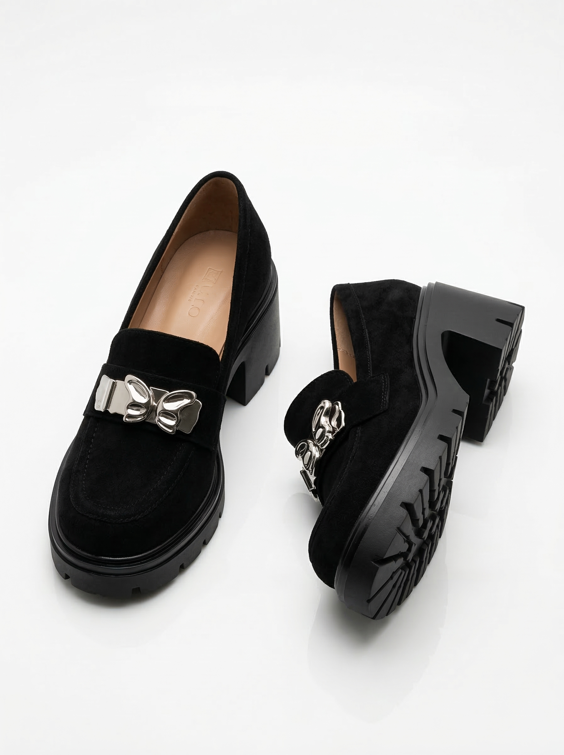 Pantofi casual dama negri din piele ecologica intoarsa Jenica #20782