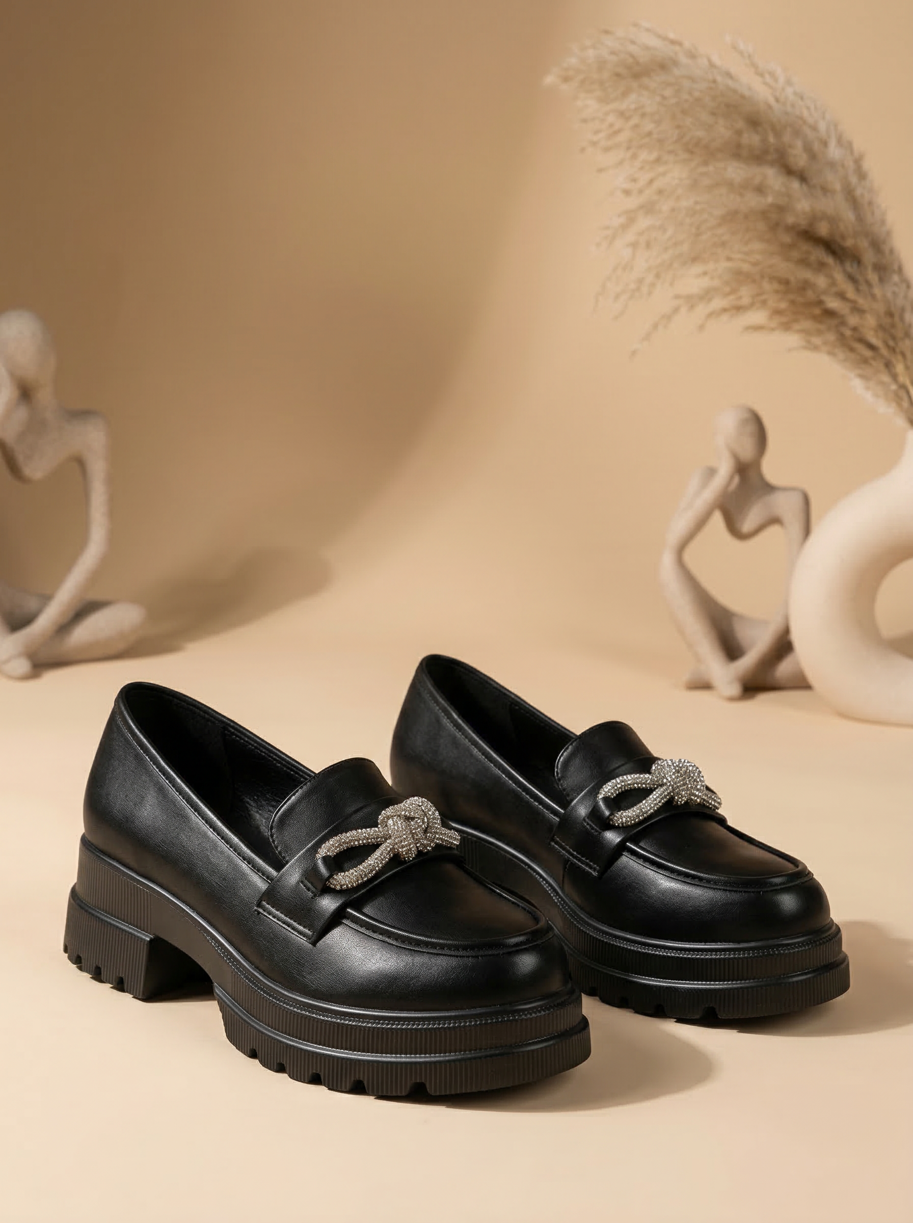 Pantofi casual dama negri din piele ecologica Ava #18307