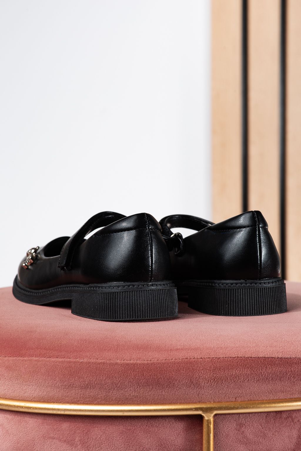 Pantofi fete negri din piele ecologica Maria #24632