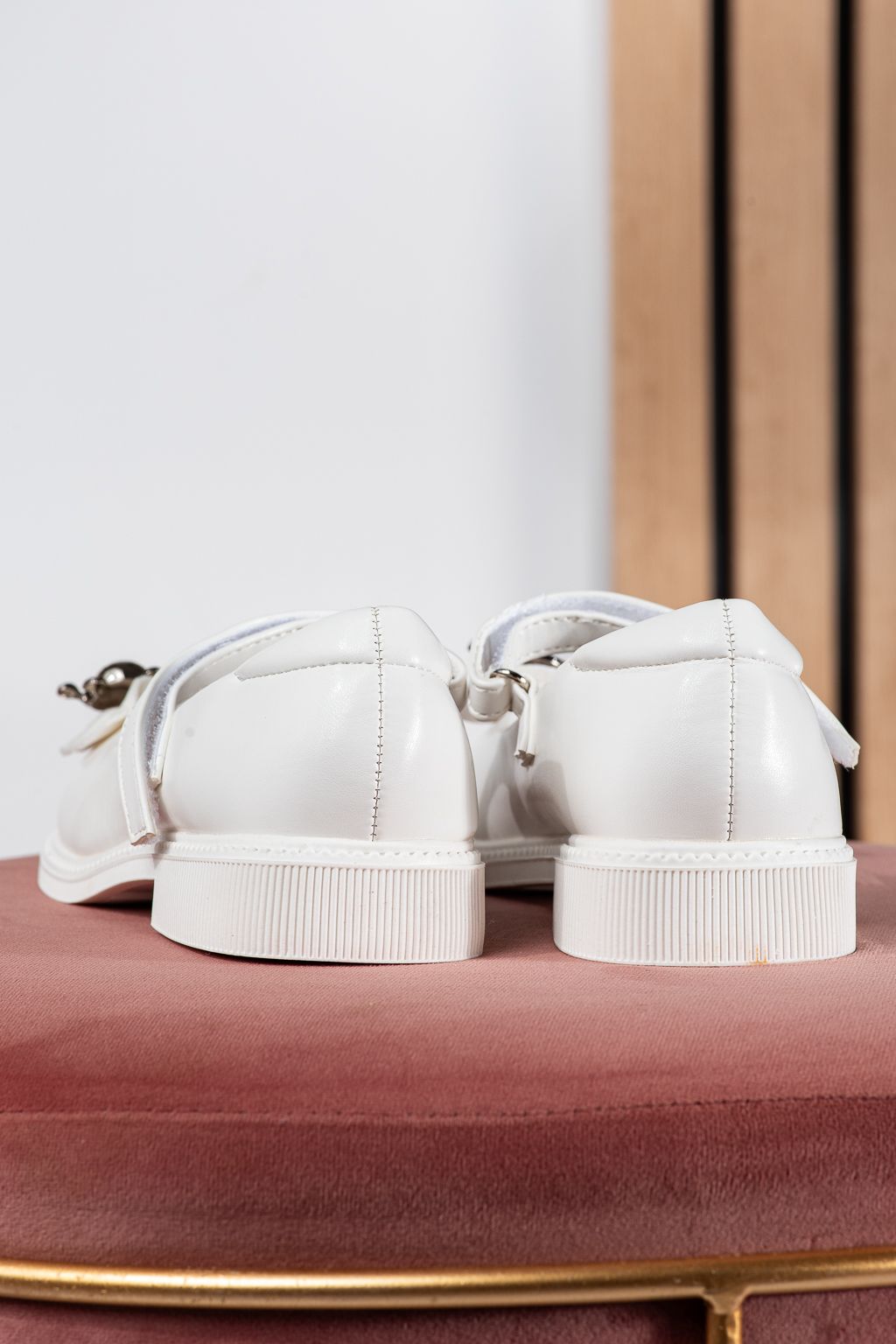 Pantofi fete albi din piele ecologica Alina2 #24638
