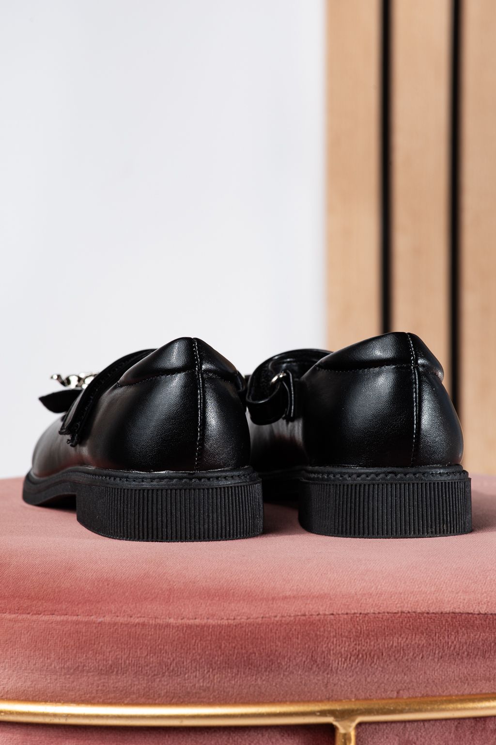 Pantofi fete negri din piele ecologica Alina2 #24640